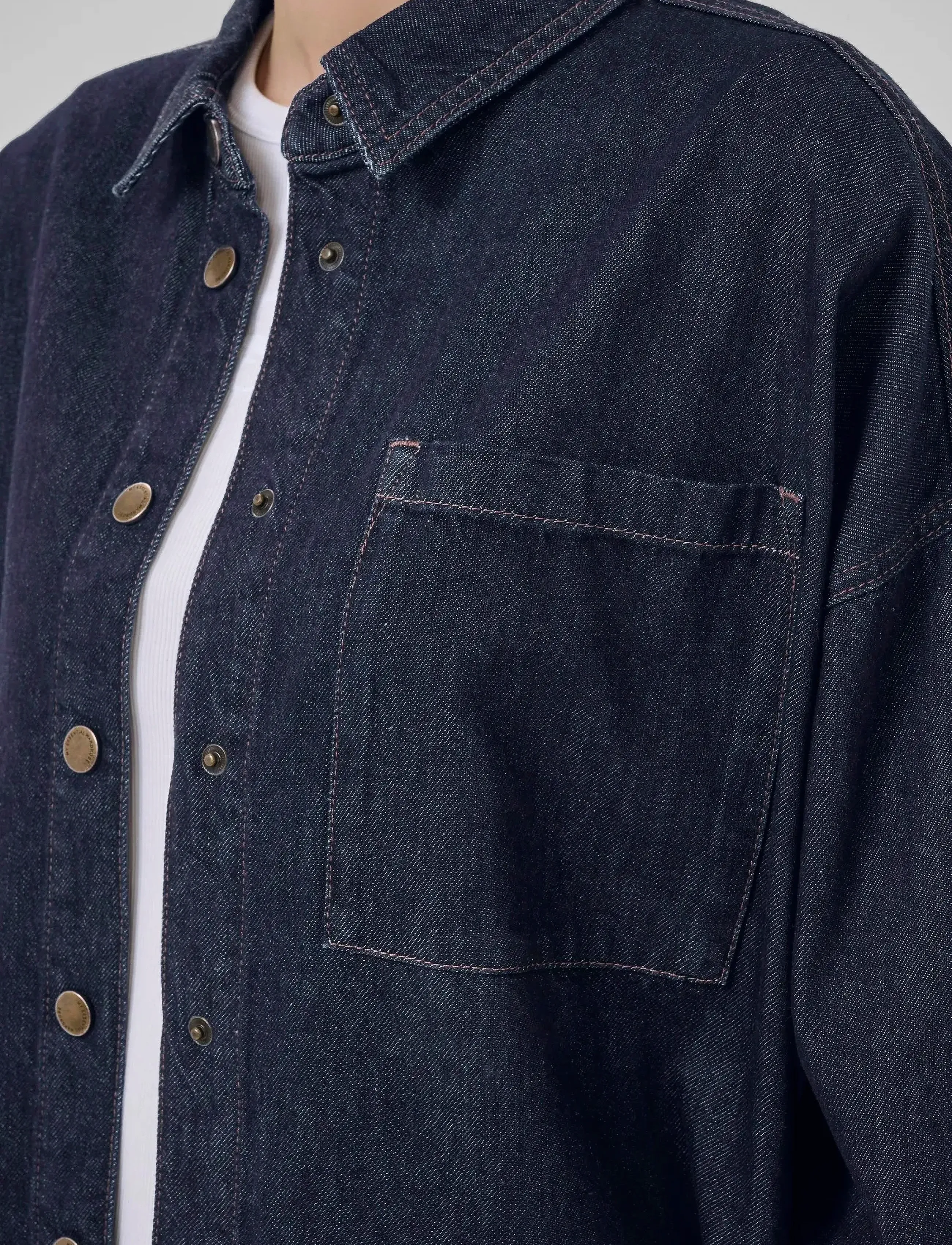 My Essential Wardrobe - MaloMW 143 Shirt - džinsiniai marškiniai - dark blue un-wash - 5