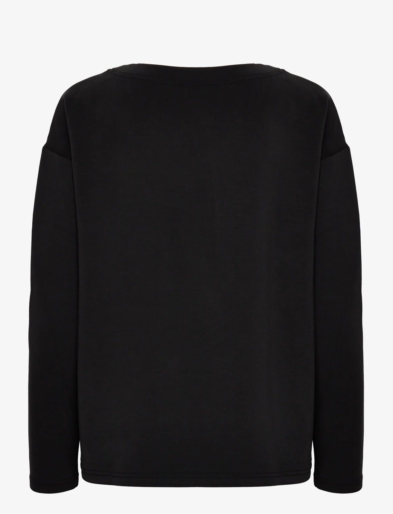 My Essential Wardrobe - ElleMW Boxy Blouse - langermede bluser - black - 1