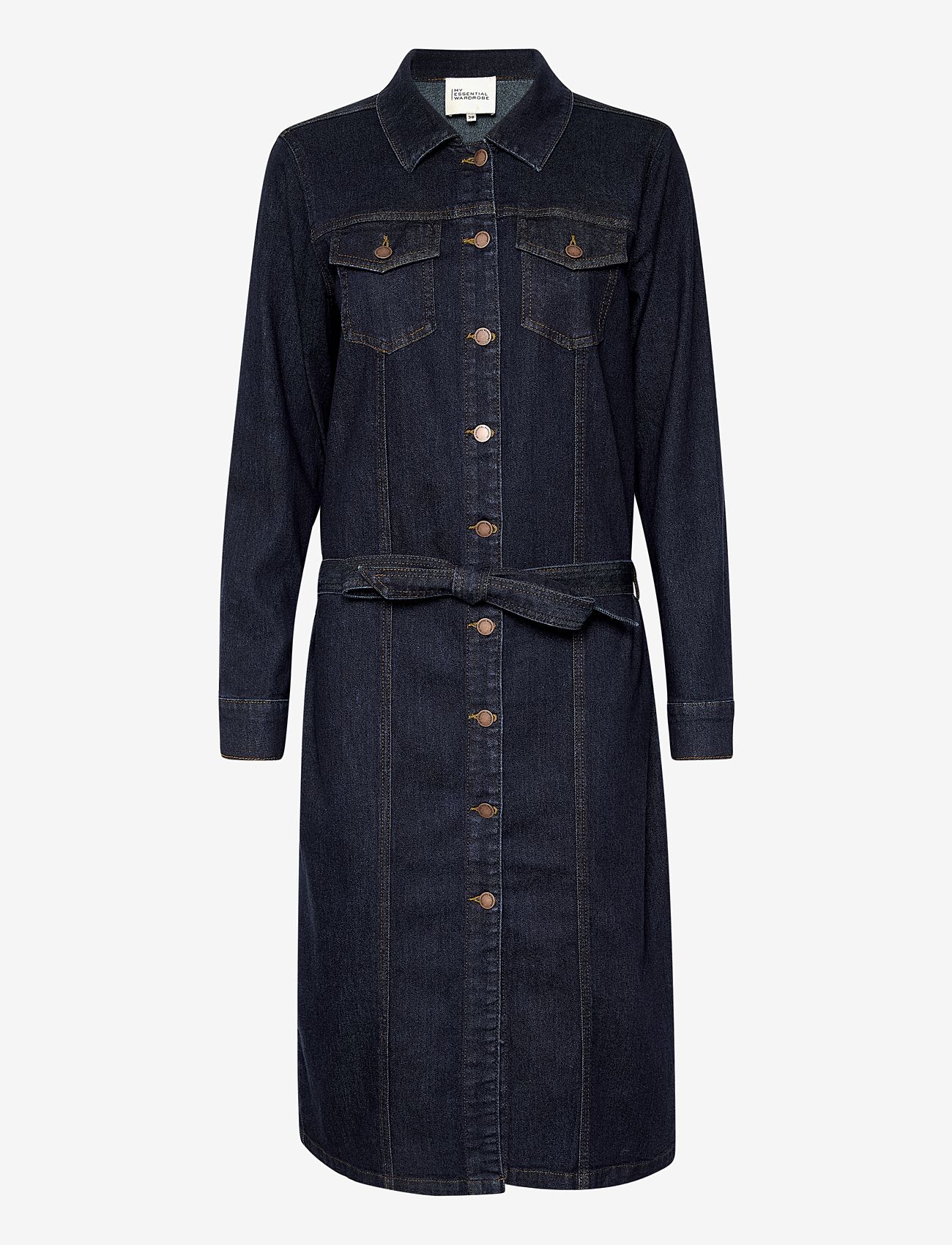 My Essential Wardrobe - LaraMW 115 Shirtdress - paitamekot - dark blue un-wash - 1