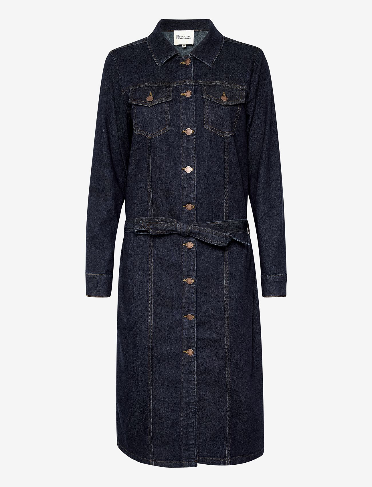 My Essential Wardrobe - LaraMW 115 Shirtdress - skjortekjoler - dark blue un-wash - 0