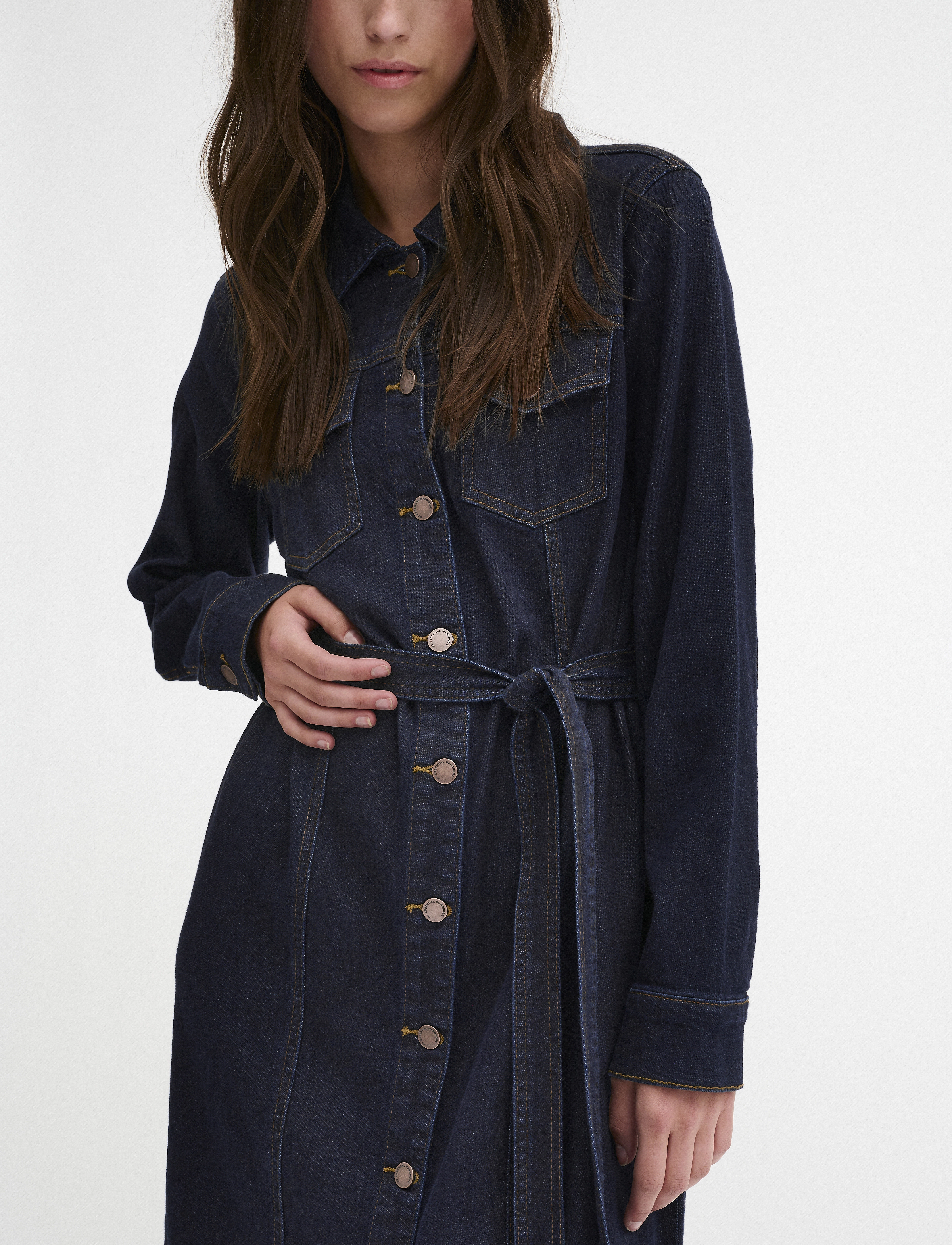 My Essential Wardrobe - LaraMW 115 Shirtdress - hemdkleider - dark blue un-wash - 3