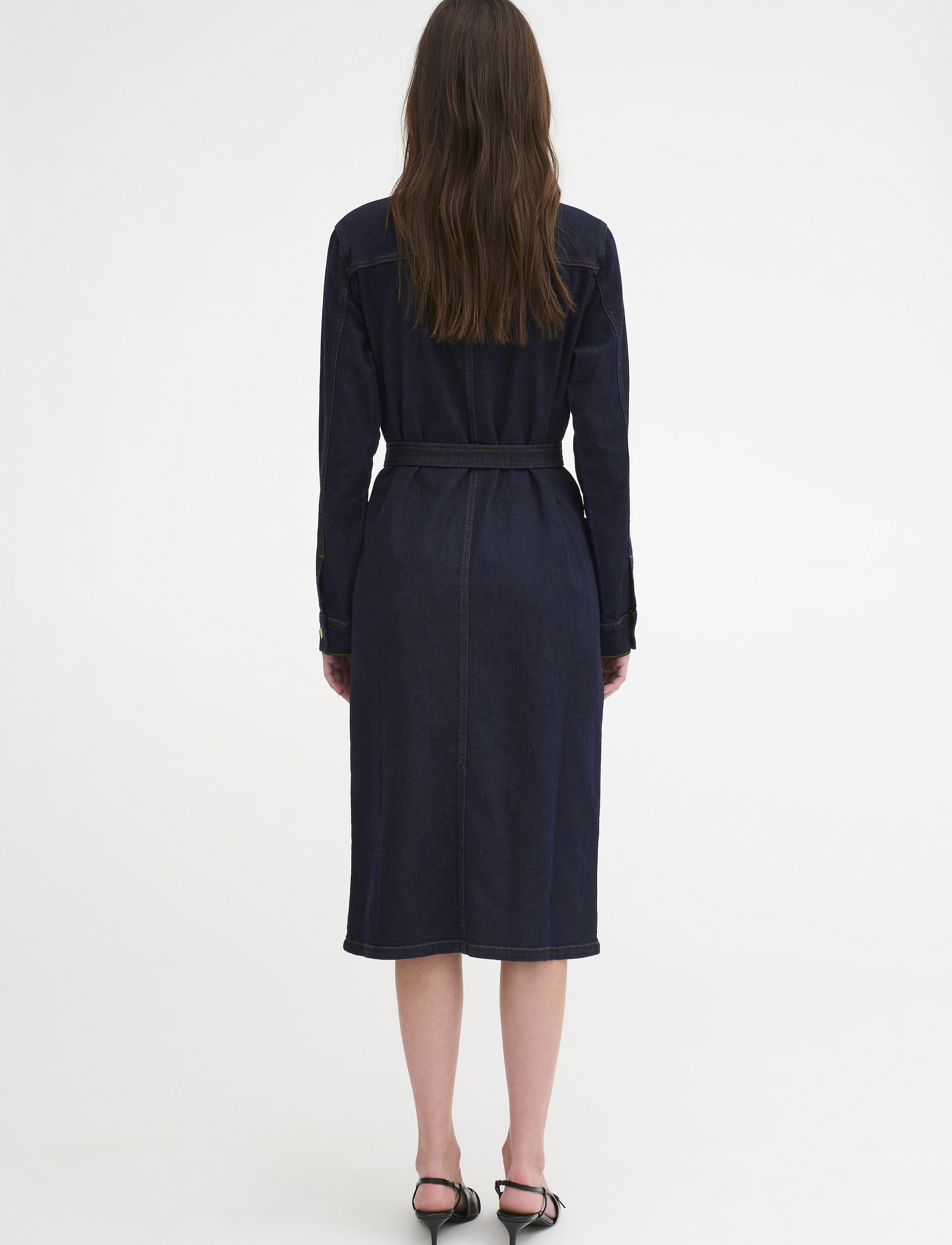 My Essential Wardrobe - LaraMW 115 Shirtdress - hemdkleider - dark blue un-wash - 4