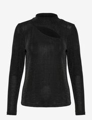 My Essential Wardrobe - DentonMW Hole Blouse - langärmlige blusen - black - 0