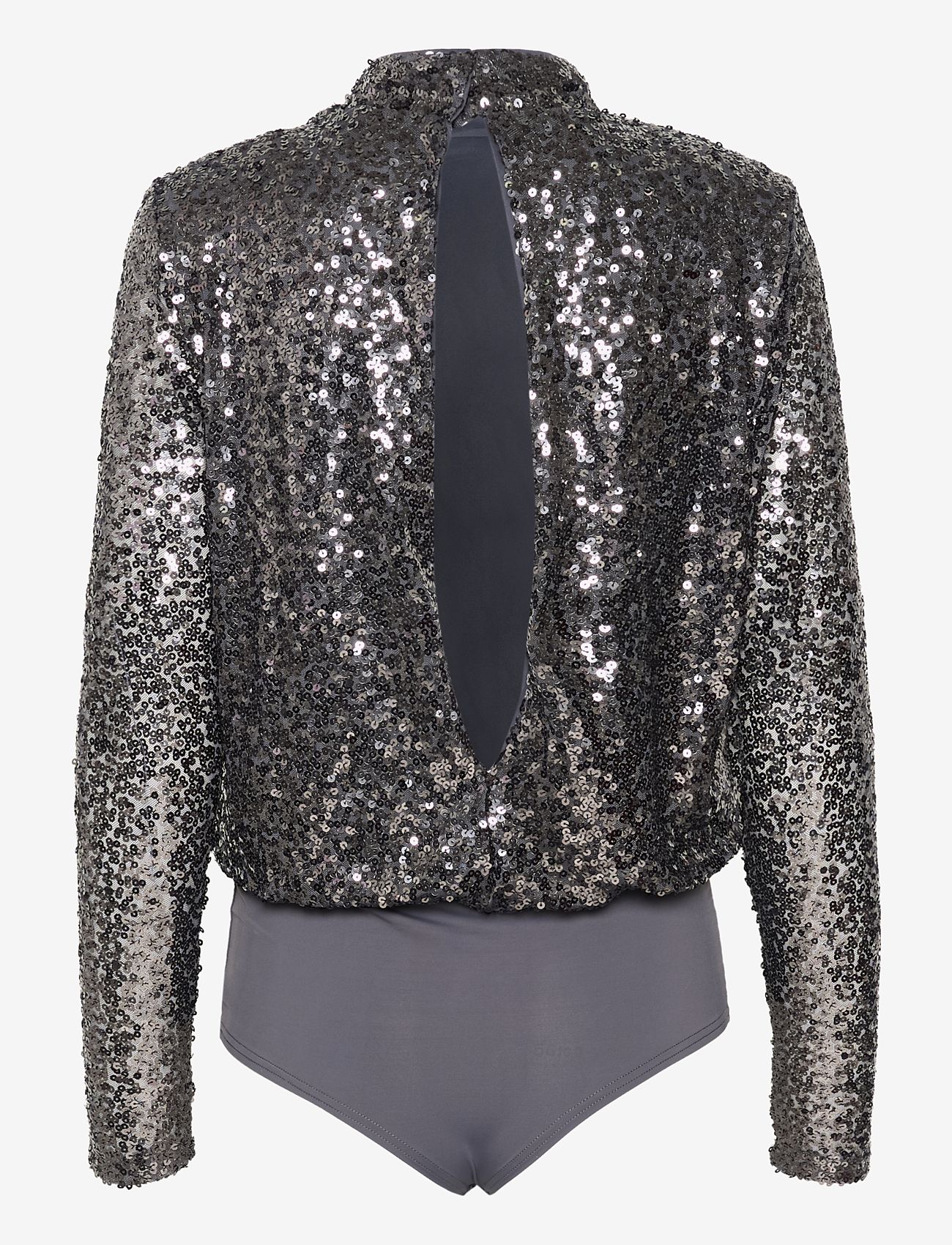 My Essential Wardrobe - FallonMW Bodystocking Blouse - långärmade blusar - dark grey - 2