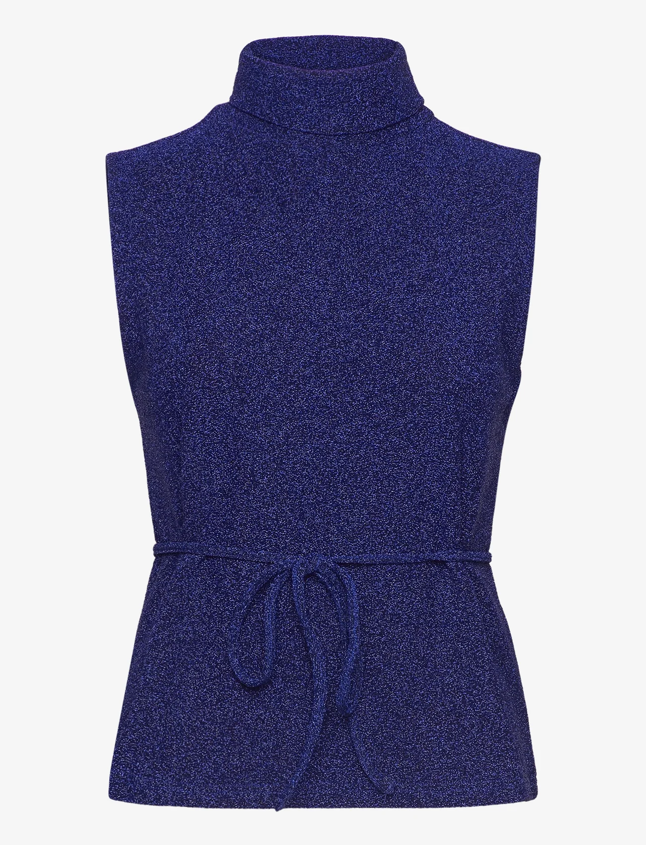 My Essential Wardrobe - SineMW Rollneck Top - laveste priser - black w. blue glitter - 0