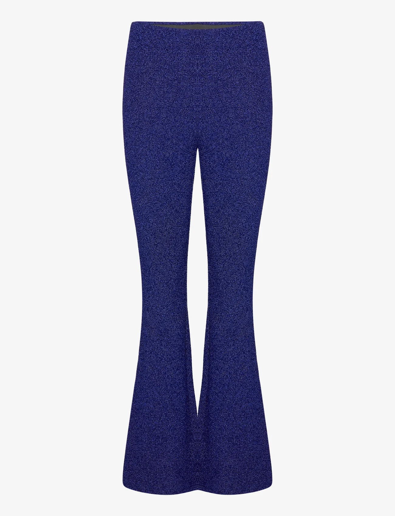 My Essential Wardrobe - SineMW Bootcut Pant - bukser - black w. blue glitter - 0