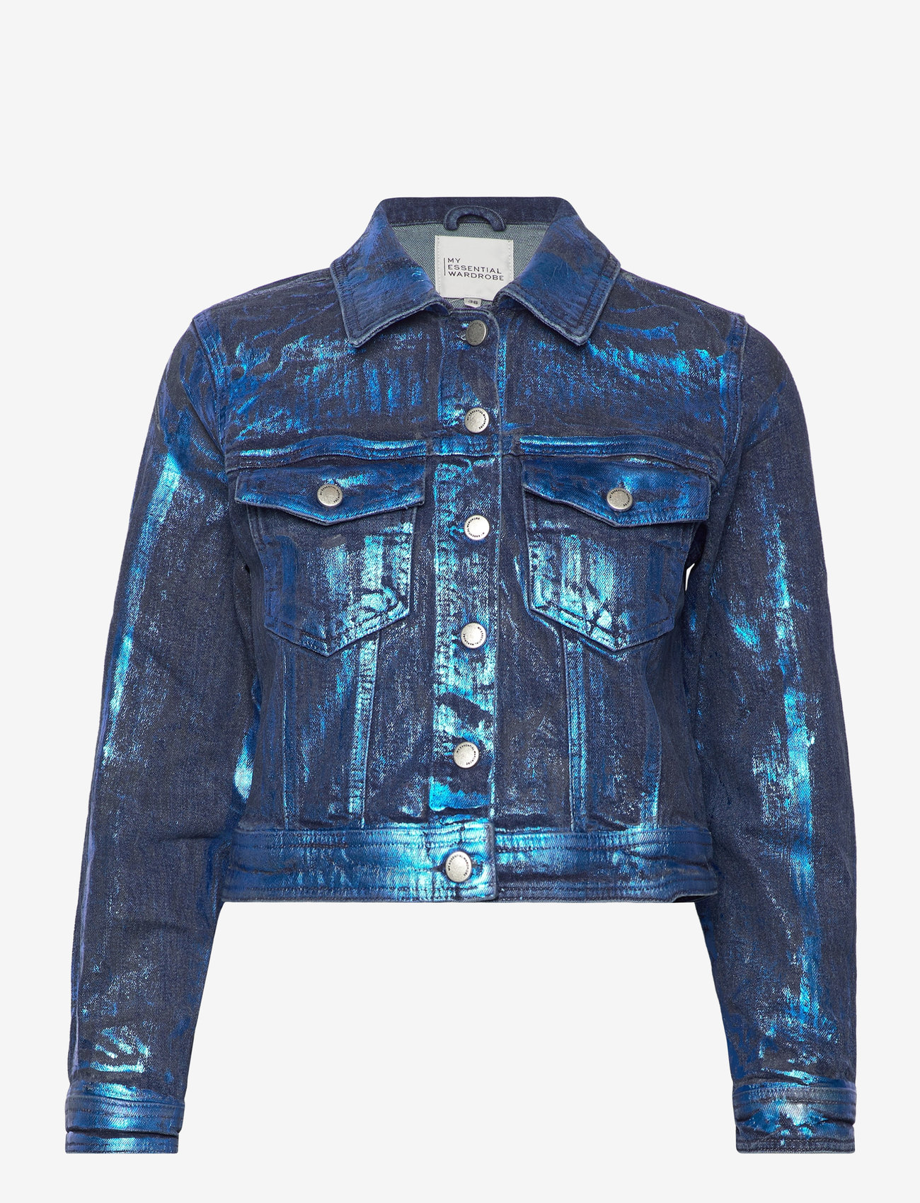 My Essential Wardrobe - AspenMW 153 Short Jacket - overtøj - dark blue w. blue glitter - 1