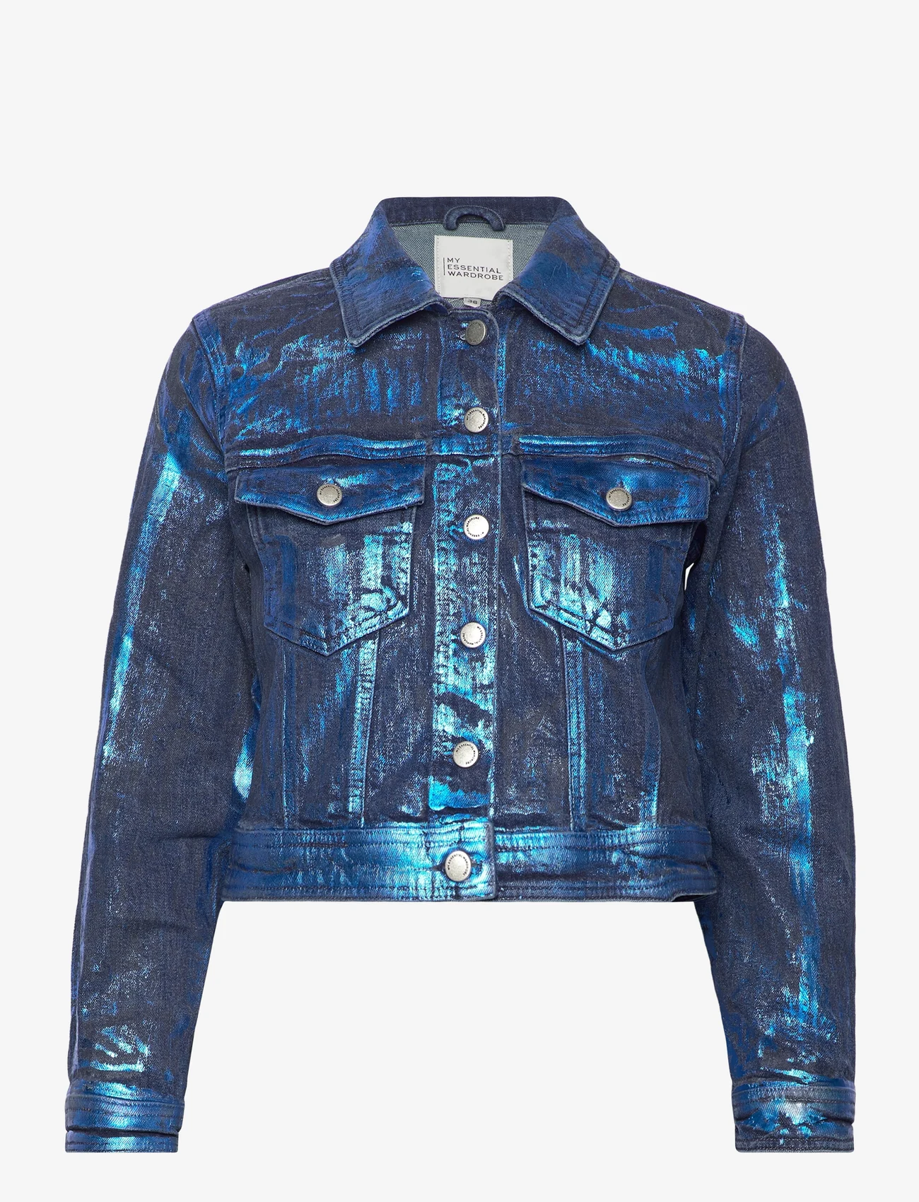 My Essential Wardrobe - AspenMW 153 Short Jacket - lentejassen - dark blue w. blue glitter - 0