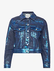 My Essential Wardrobe - AspenMW 153 Short Jacket - spring jackets - dark blue w. blue glitter - 0