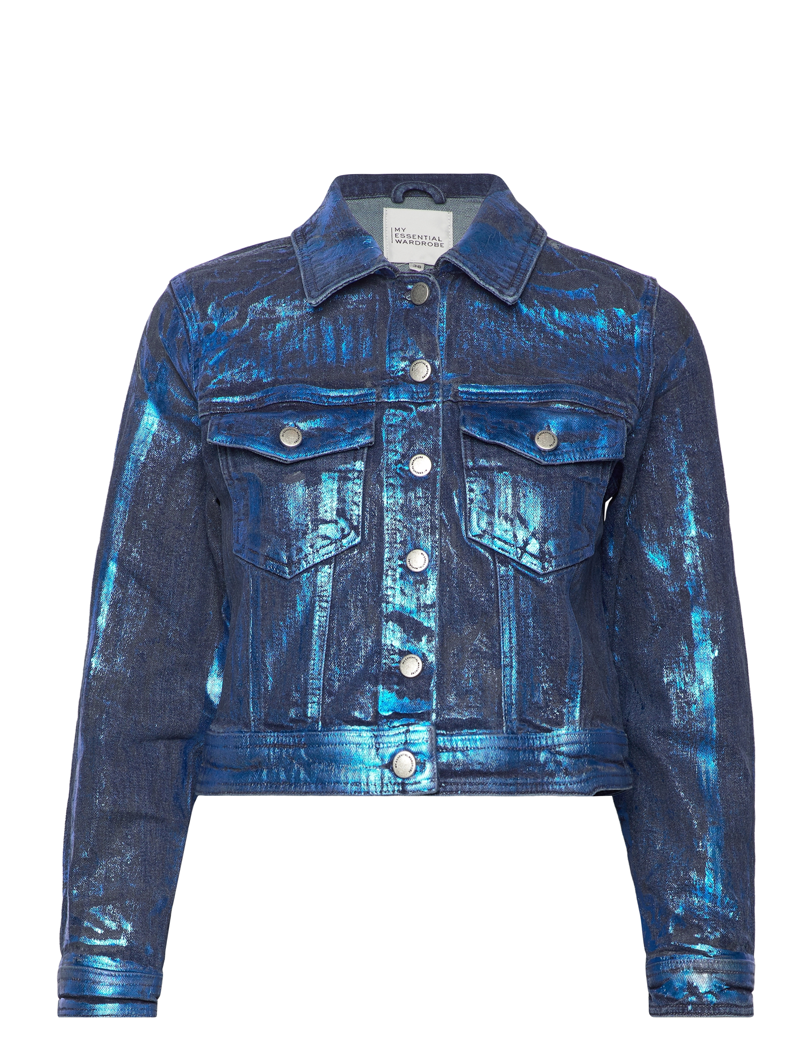 My Essential Wardrobe AspenMW 153 Short Jacket - Kleidung - DARK BLUE W. BLUE GLITTER / blue