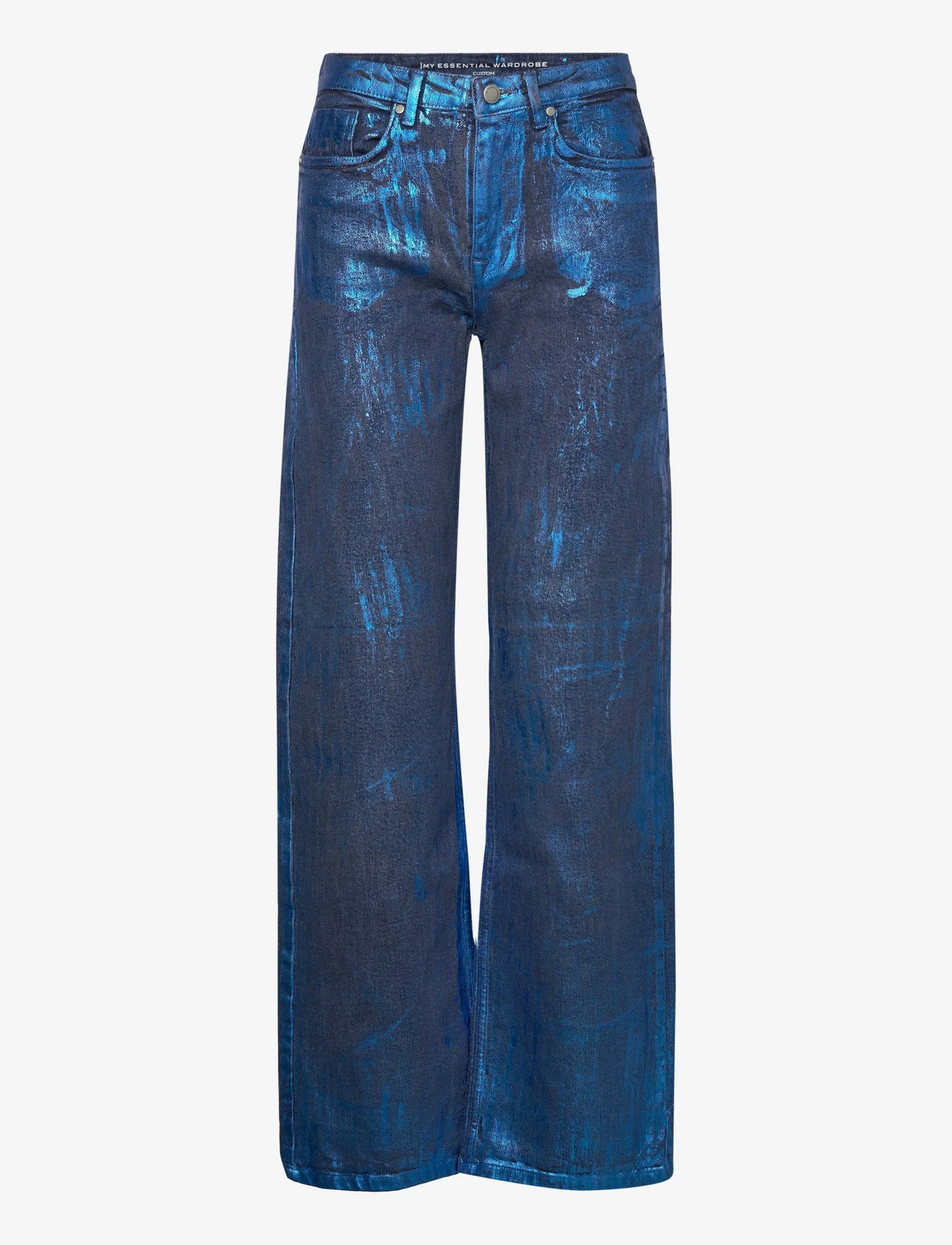 My Essential Wardrobe - AspenMW 153 High Wide Y - jeans met wijde pijpen - dark blue w. blue glitter - 0