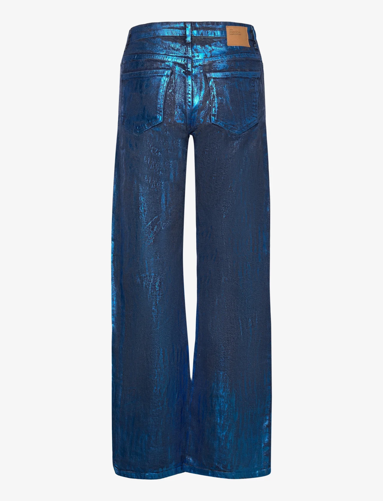 My Essential Wardrobe - AspenMW 153 High Wide Y - jeans met wijde pijpen - dark blue w. blue glitter - 1