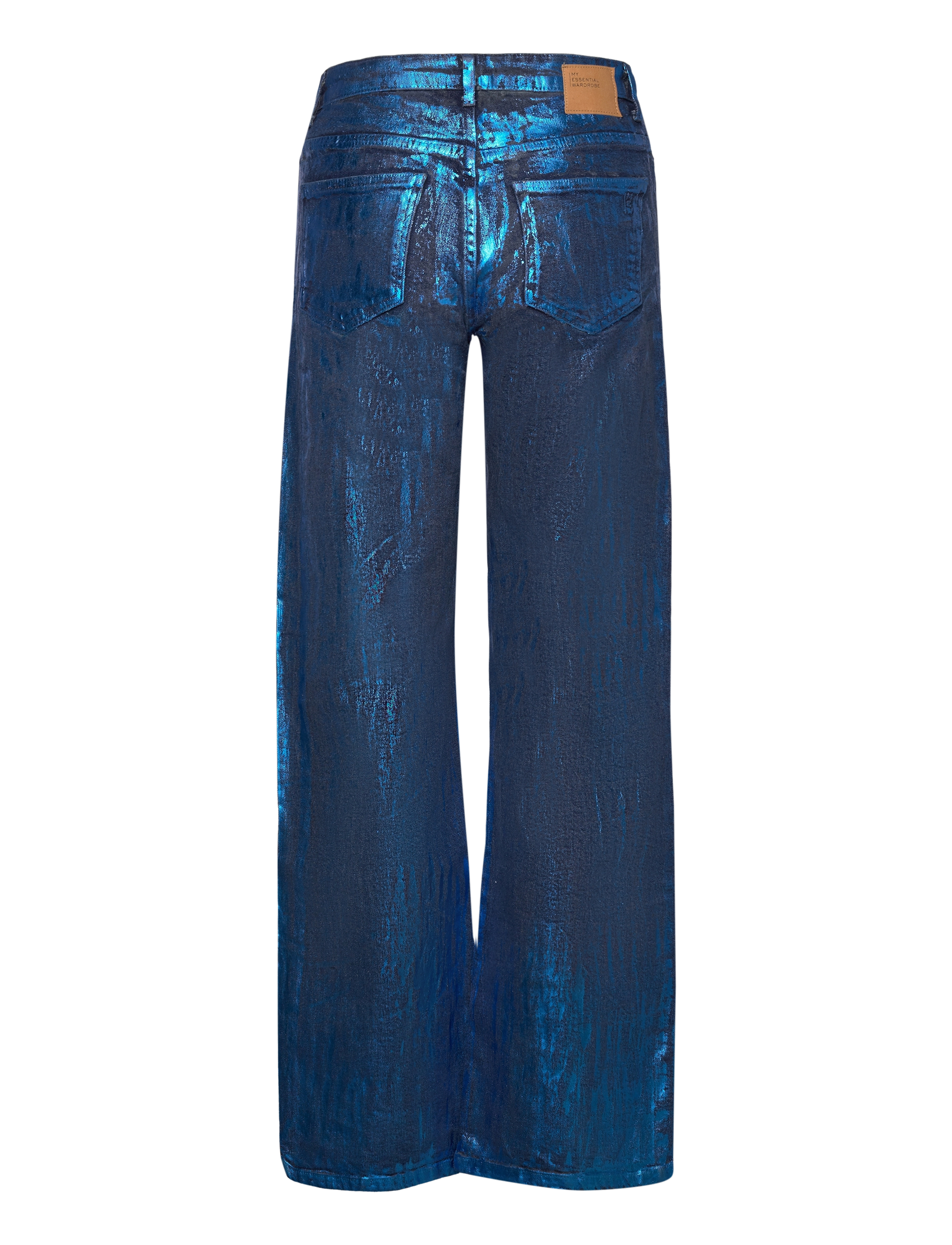 My Essential Wardrobe - AspenMW 153 High Wide Y - hosen mit weitem bein - dark blue w. blue glitter - 2