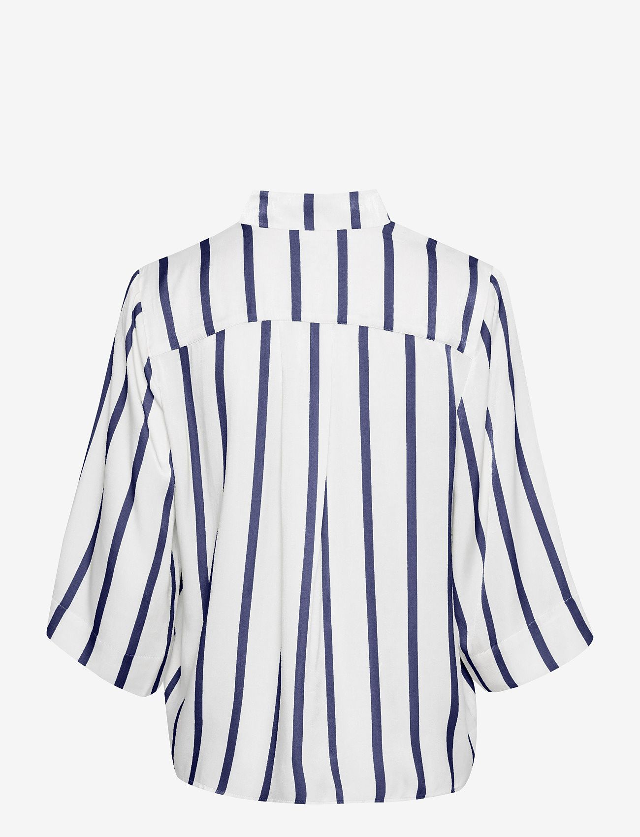 My Essential Wardrobe - MiaMW Blouse - langærmede bluser - snow white w. blue stripe - 1