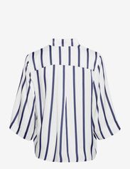 My Essential Wardrobe - MiaMW Blouse - long-sleeved blouses - snow white w. blue stripe - 1