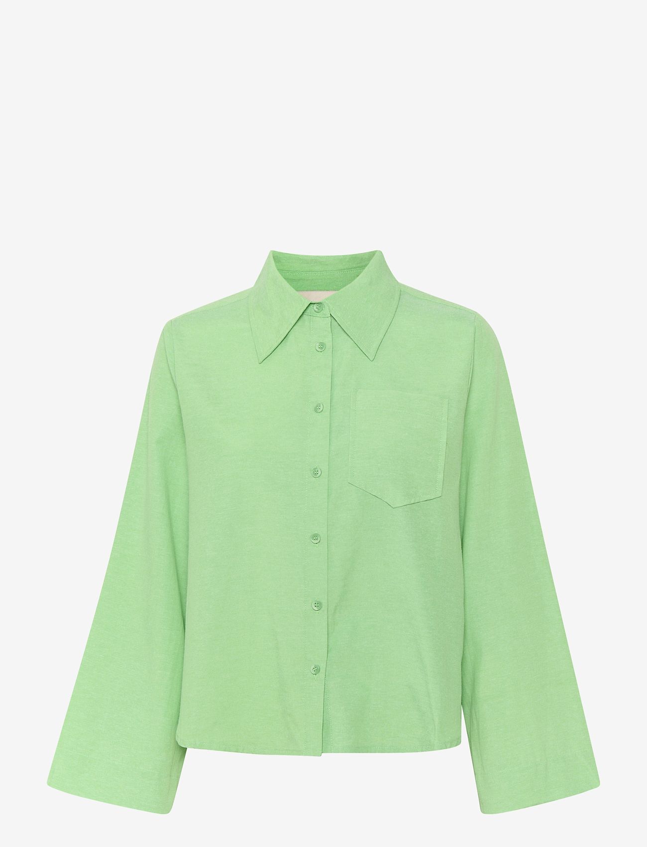 My Essential Wardrobe - ZeniaMW Shirt - long-sleeved shirts - irish green melange - 0
