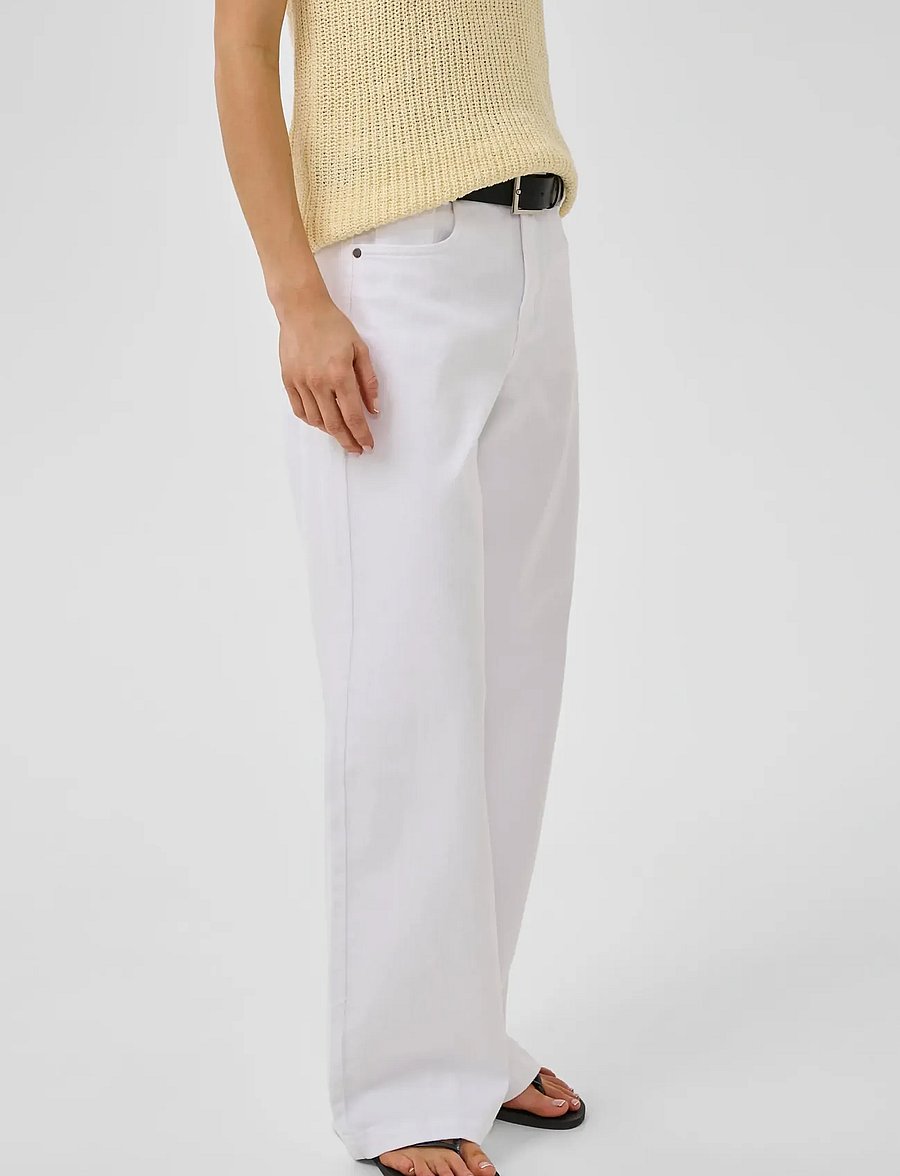 My Essential Wardrobe - LouisMW 157 High Wide - brede jeans - bright white - 0