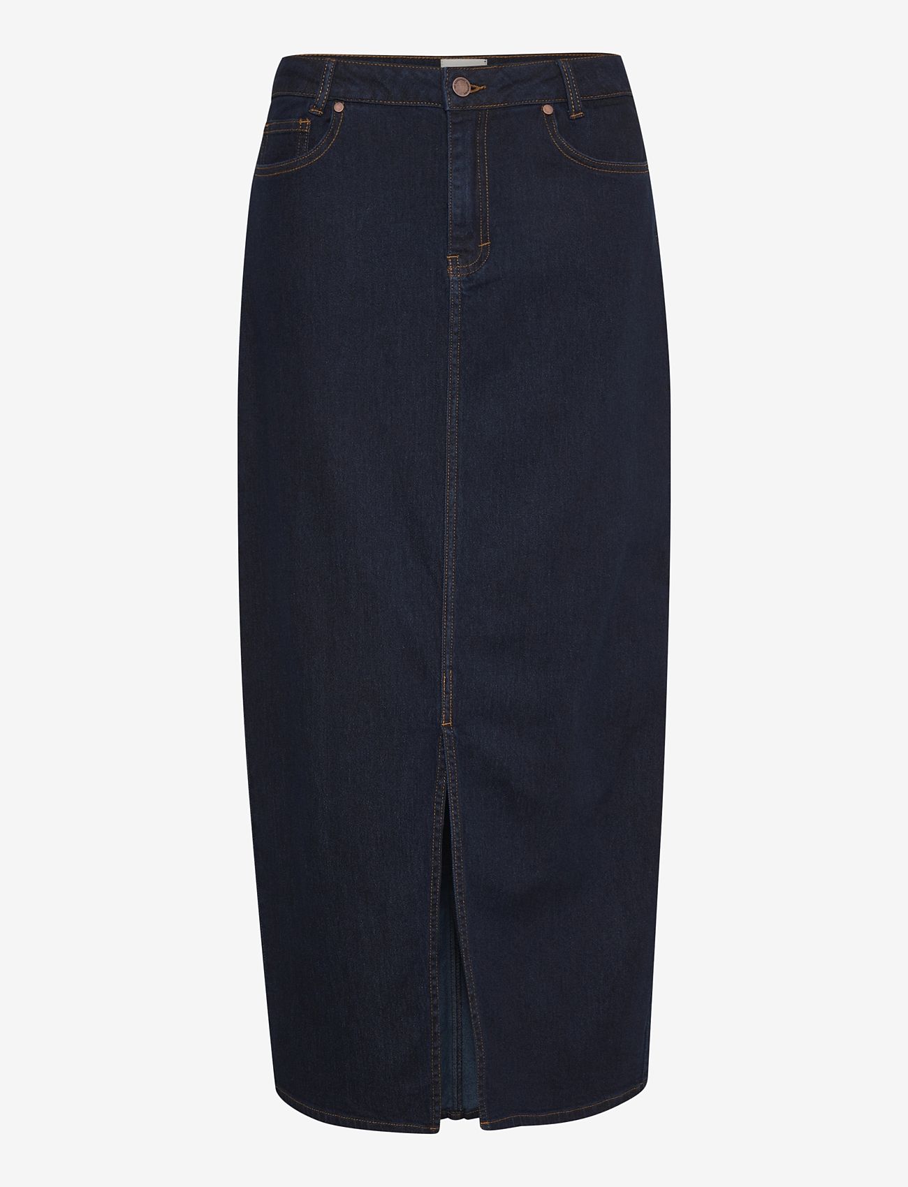 My Essential Wardrobe - LaraMW 115 Skirt - midi nederdele - dark blue un-wash - 1