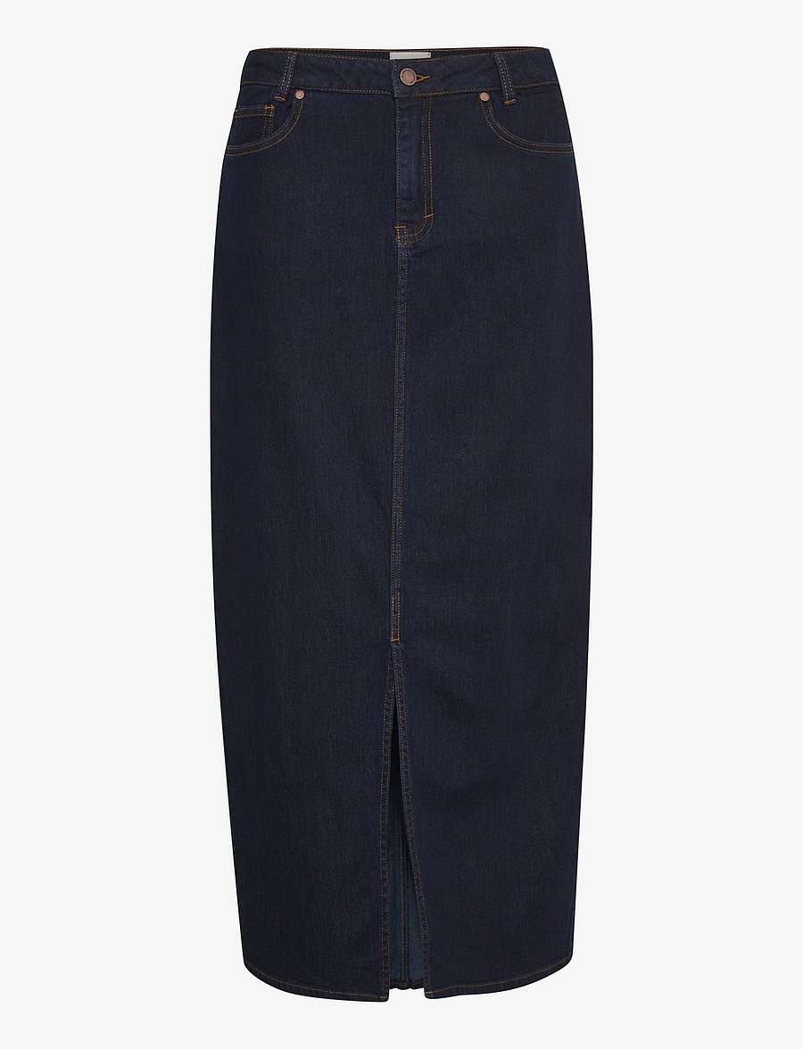 My Essential Wardrobe - LaraMW 115 Skirt - midi nederdele - dark blue un-wash - 1
