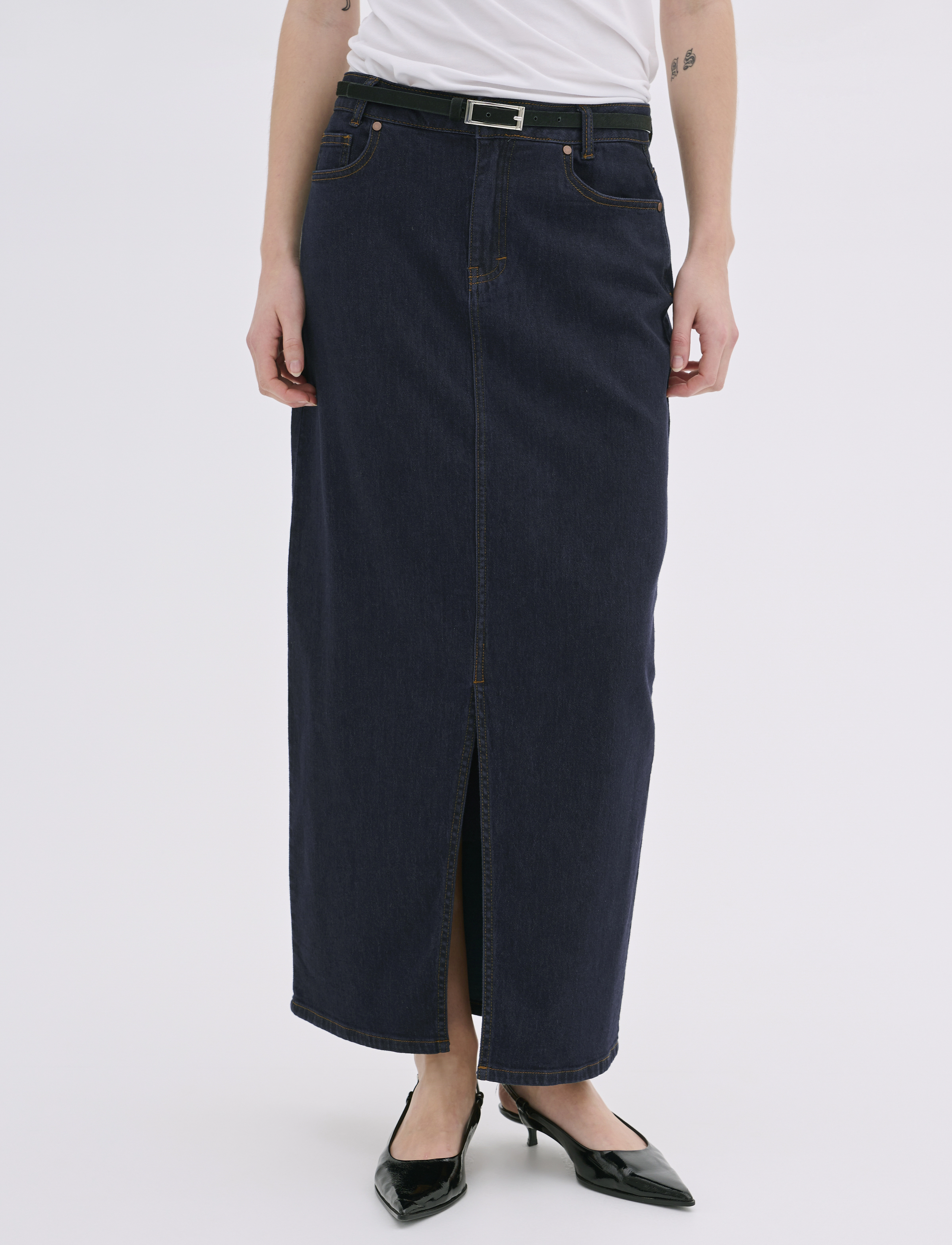 My Essential Wardrobe LaraMW 115 Skirt - Tøj - DARK BLUE UN-WASH / blue