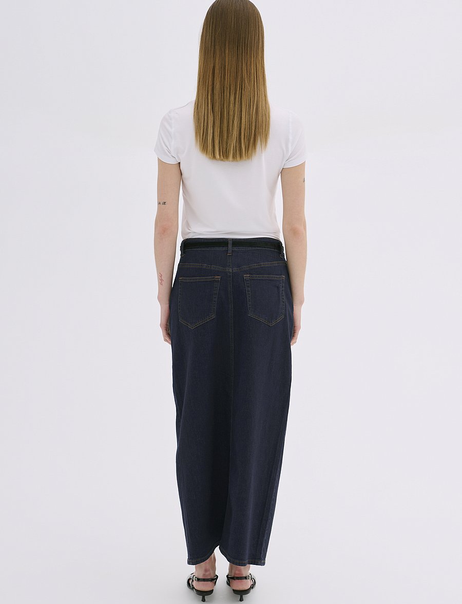 My Essential Wardrobe - LaraMW 115 Skirt - midi nederdele - dark blue un-wash - 4