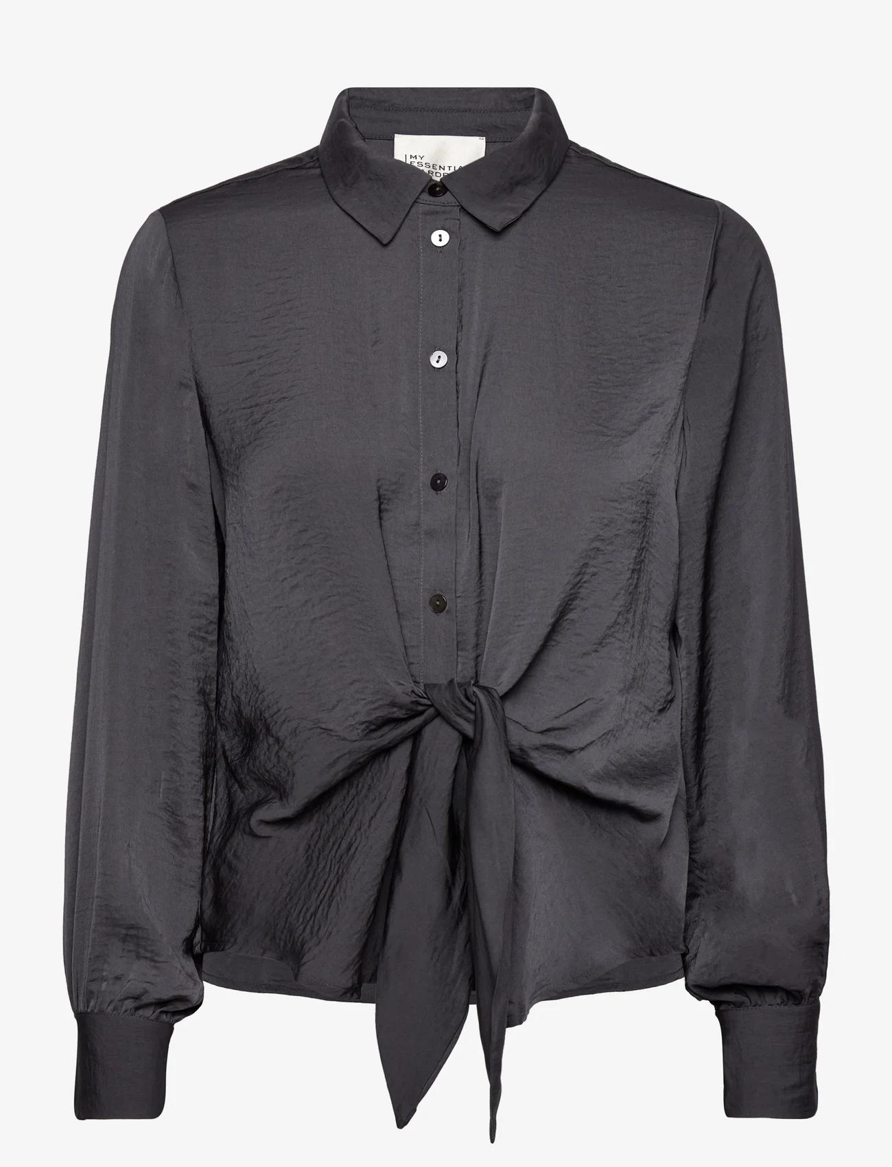 My Essential Wardrobe - AlbaMW Blouse - langærmede bluser - iron grey - 0