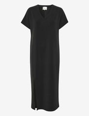 ElleMW V-Neck Long dress - BLACK