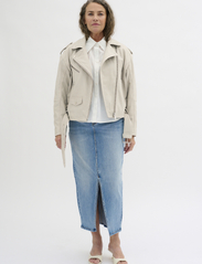 My Essential Wardrobe - MWGilo Leather Jacket - forårsjakker - white retro wash - 3