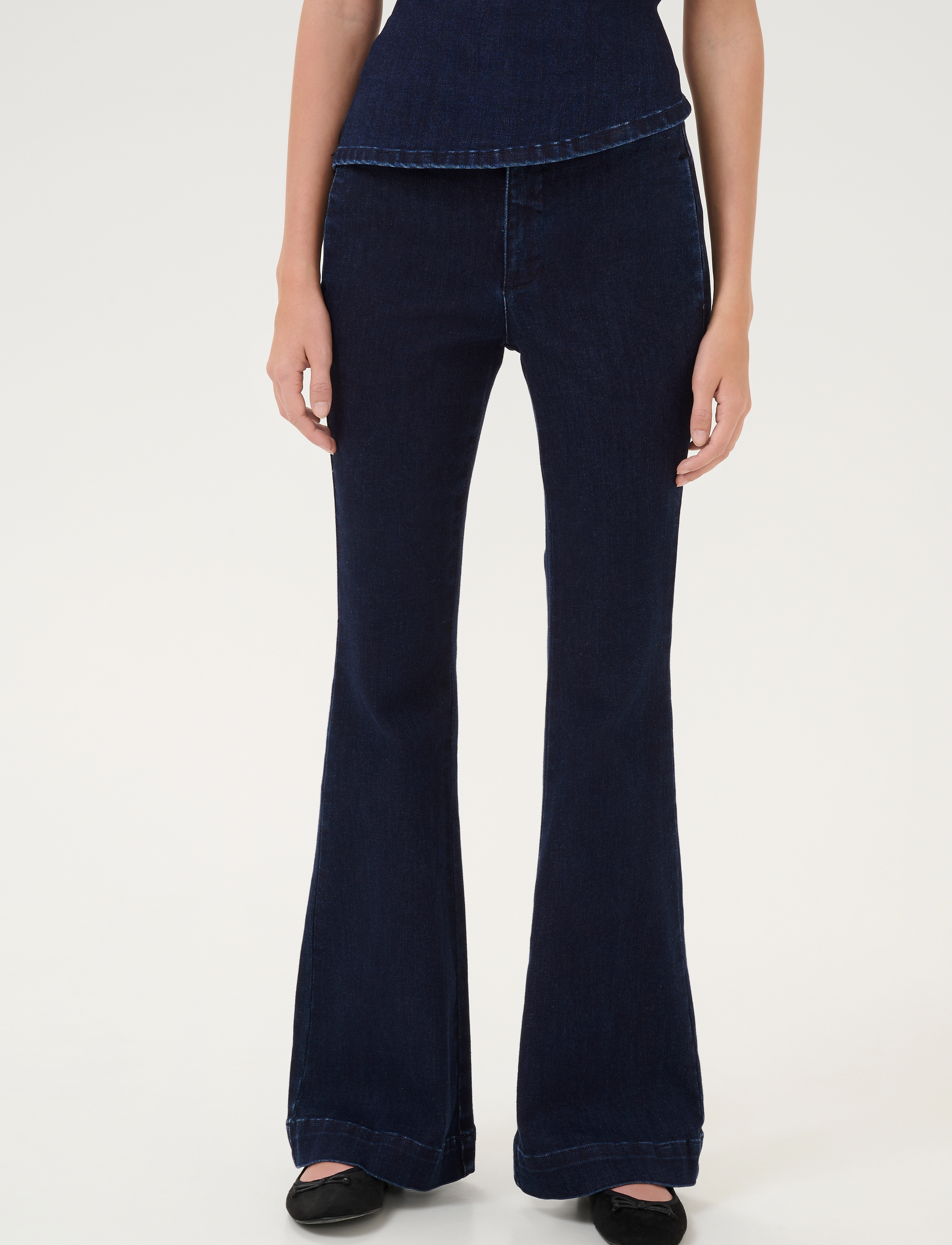 My Essential Wardrobe AyoMW 158 High Bootcut Y - Transitional Layering - DARK BLUE UN-WASH / blue
