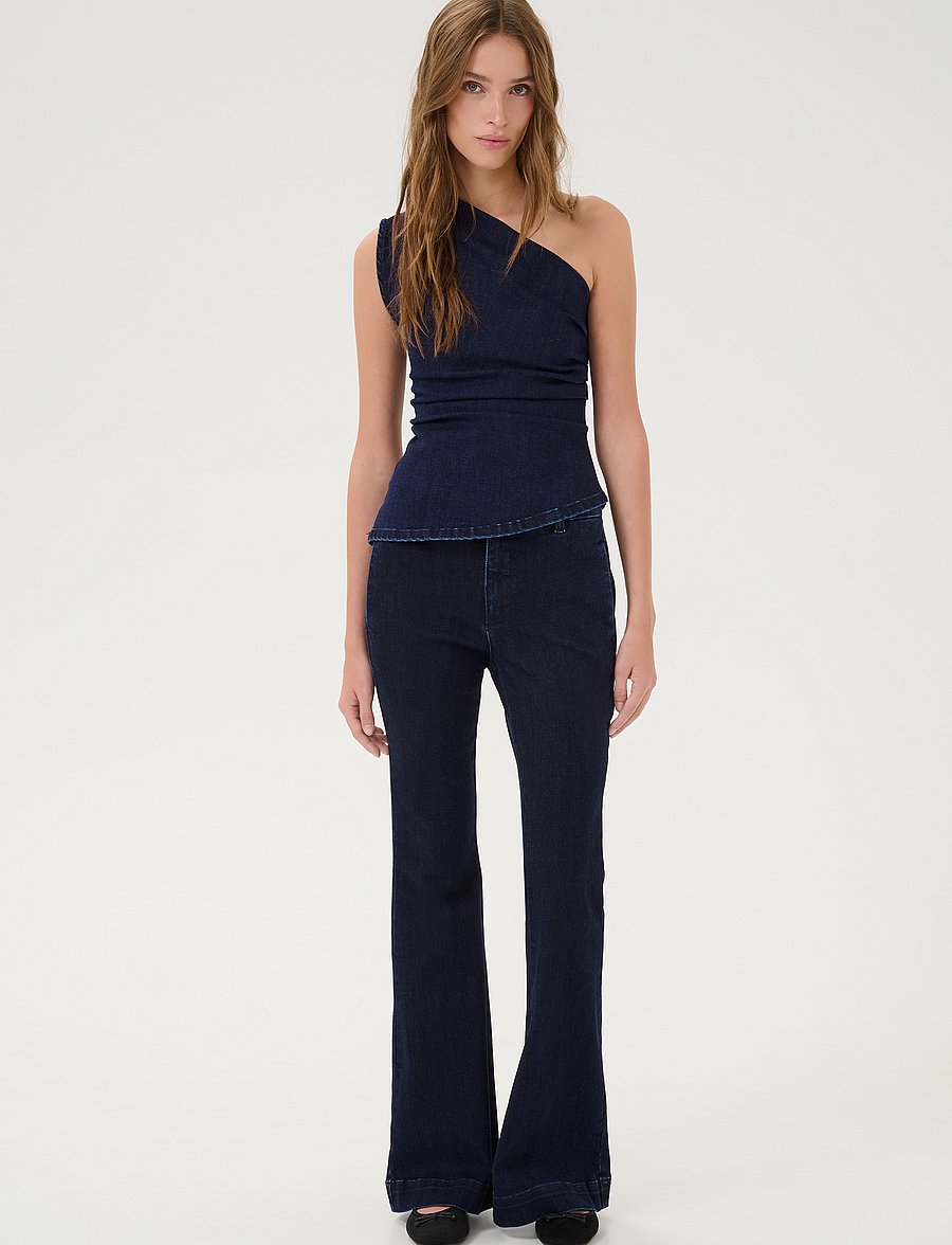 My Essential Wardrobe - AyoMW 158 High Bootcut Y - schlaghosen - dark blue un-wash - 3