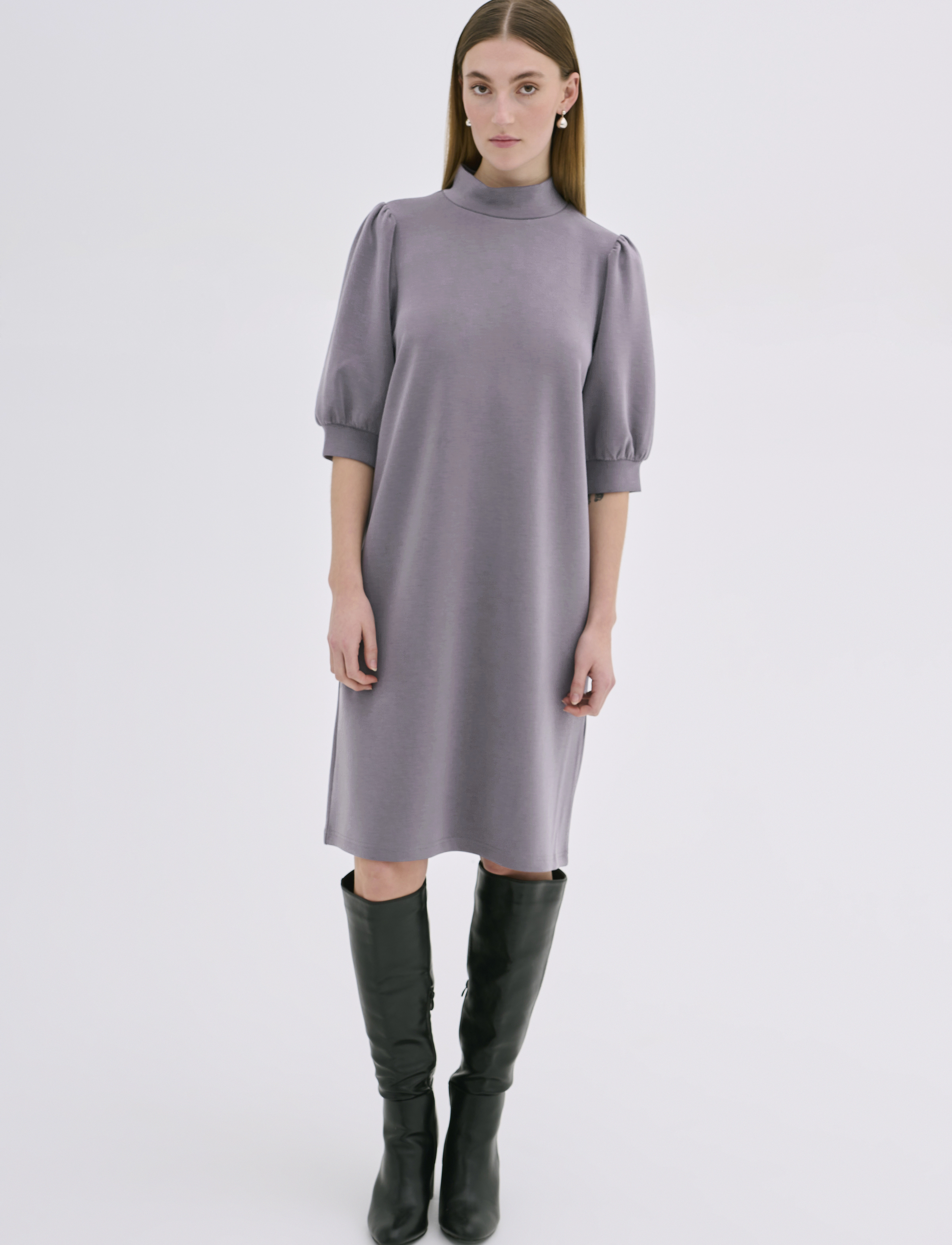 My Essential Wardrobe - ElleMW Puff Dress - sweatshirtkjoler - graystone - 3
