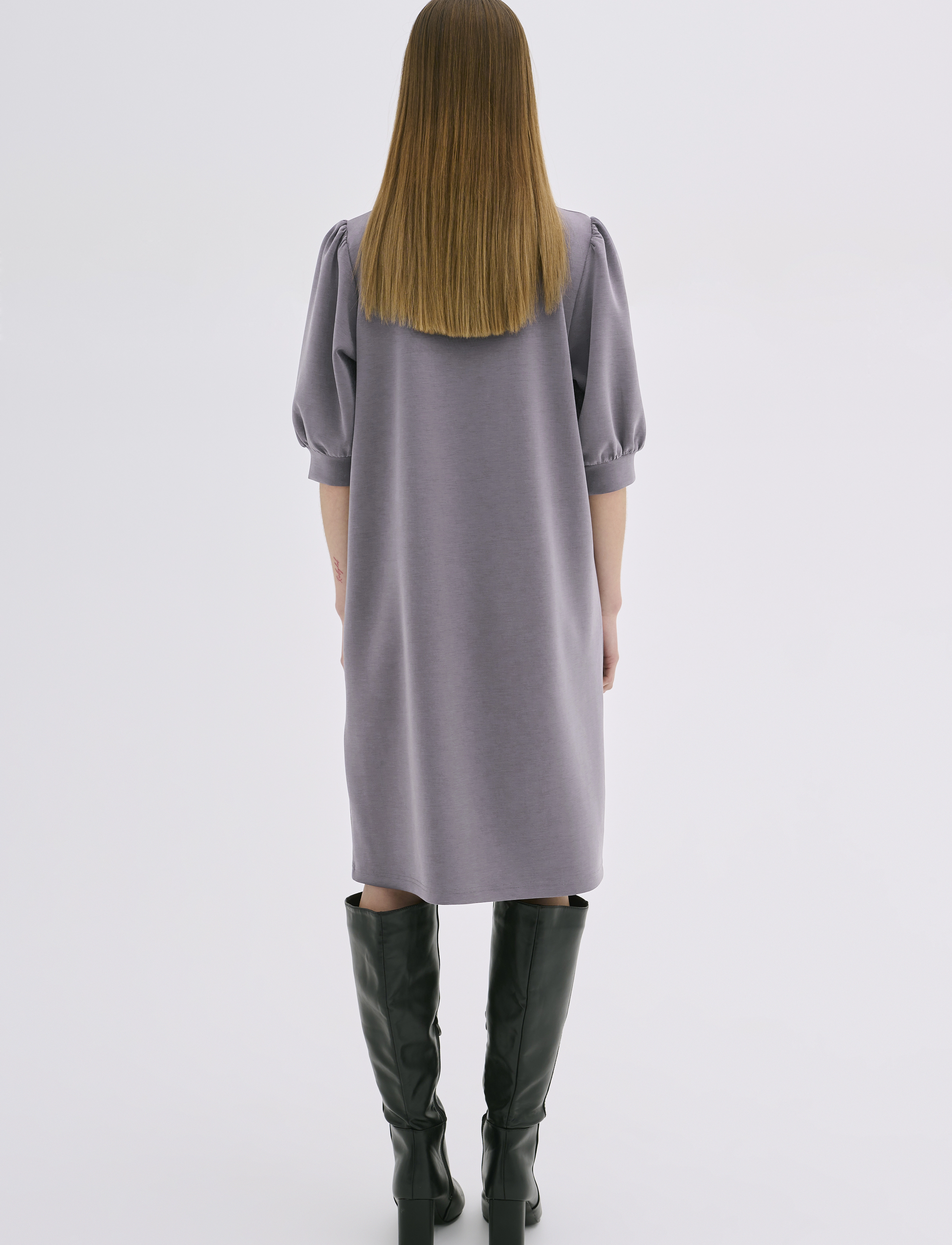 My Essential Wardrobe - ElleMW Puff Dress - sweatshirtkjoler - graystone - 4