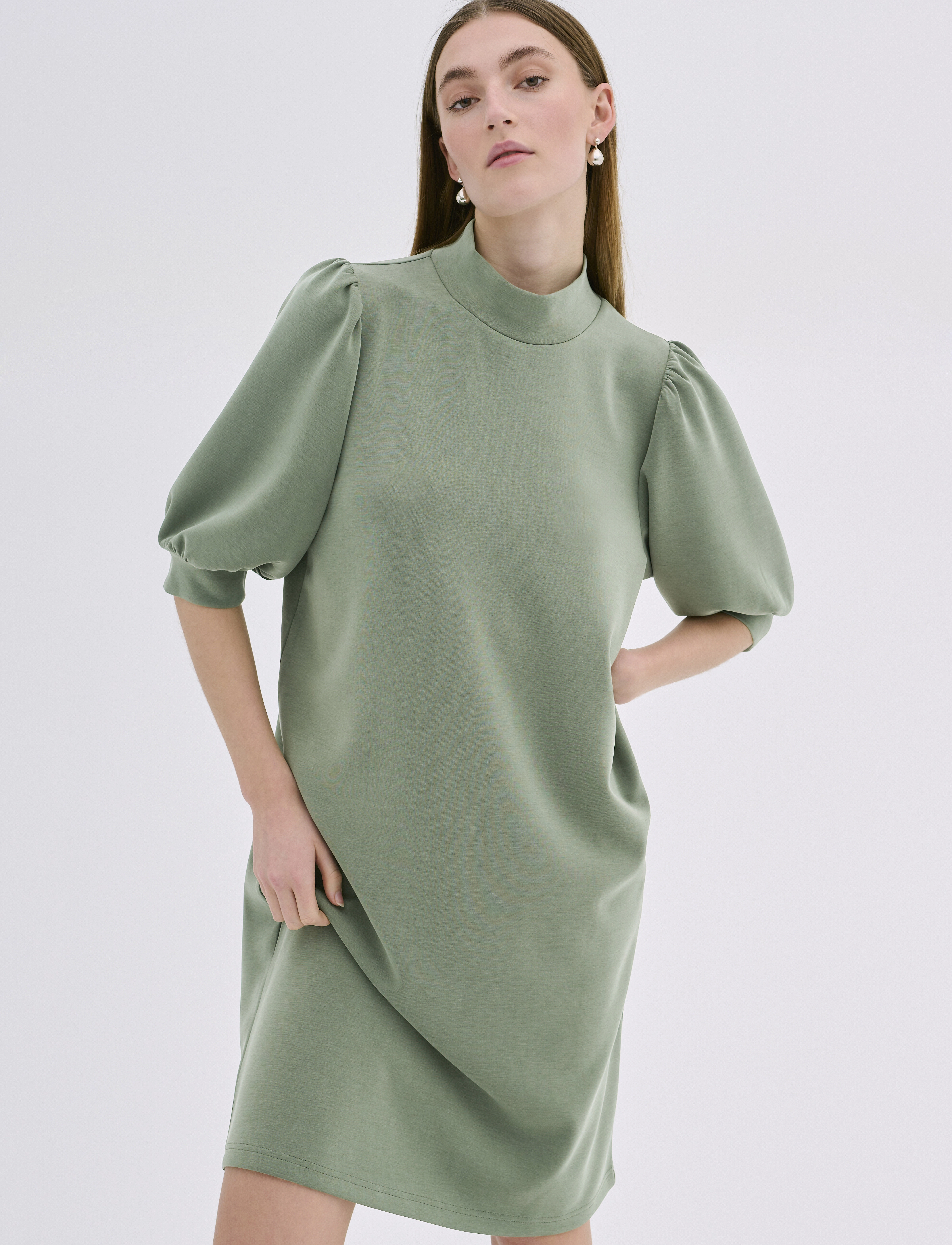 My Essential Wardrobe ElleMW Puff Dress - Kjoler - LAUREL WREATH / green