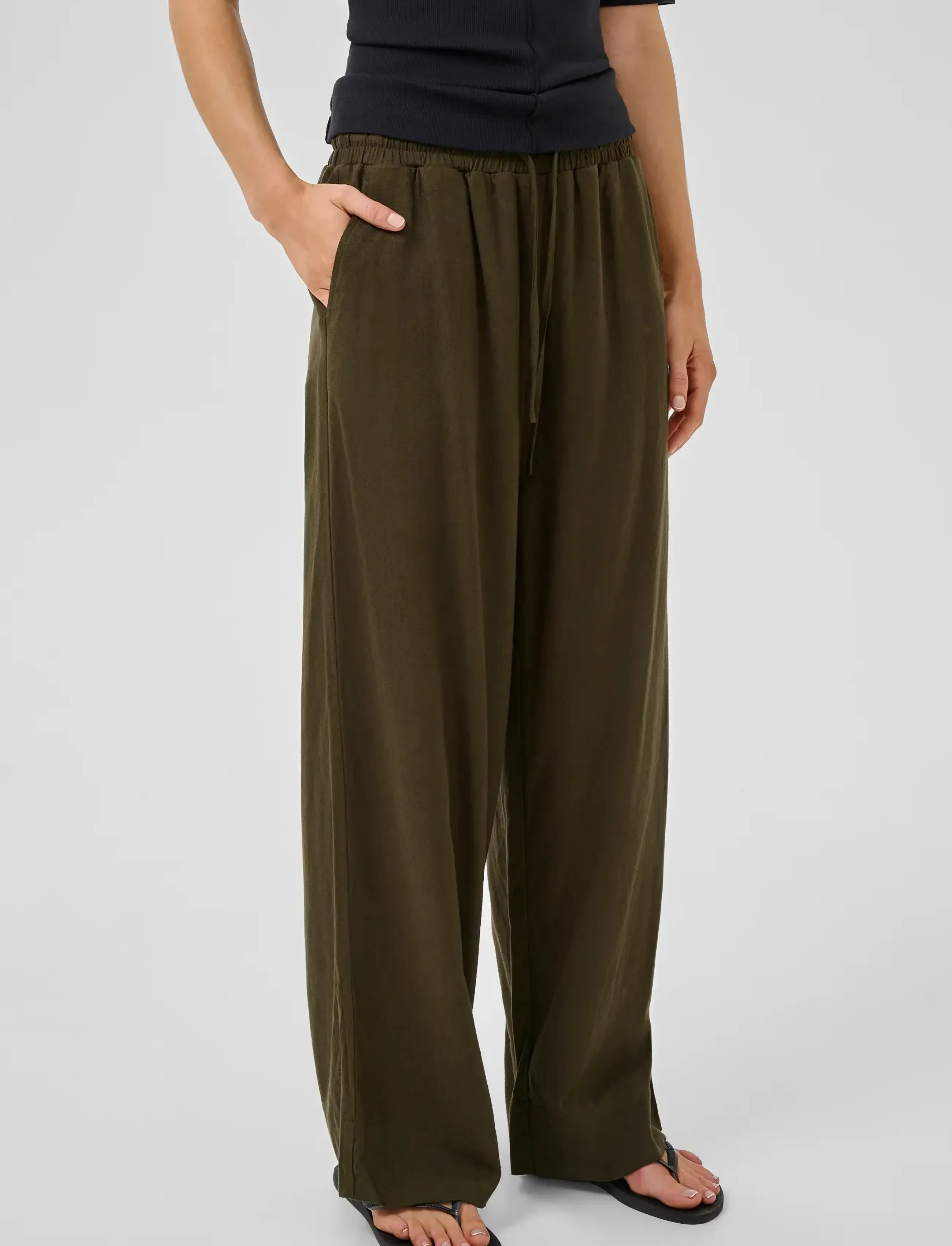 My Essential Wardrobe Diasmw Pant, 42, Trousers, Grün - Wide Leg, Frauen
