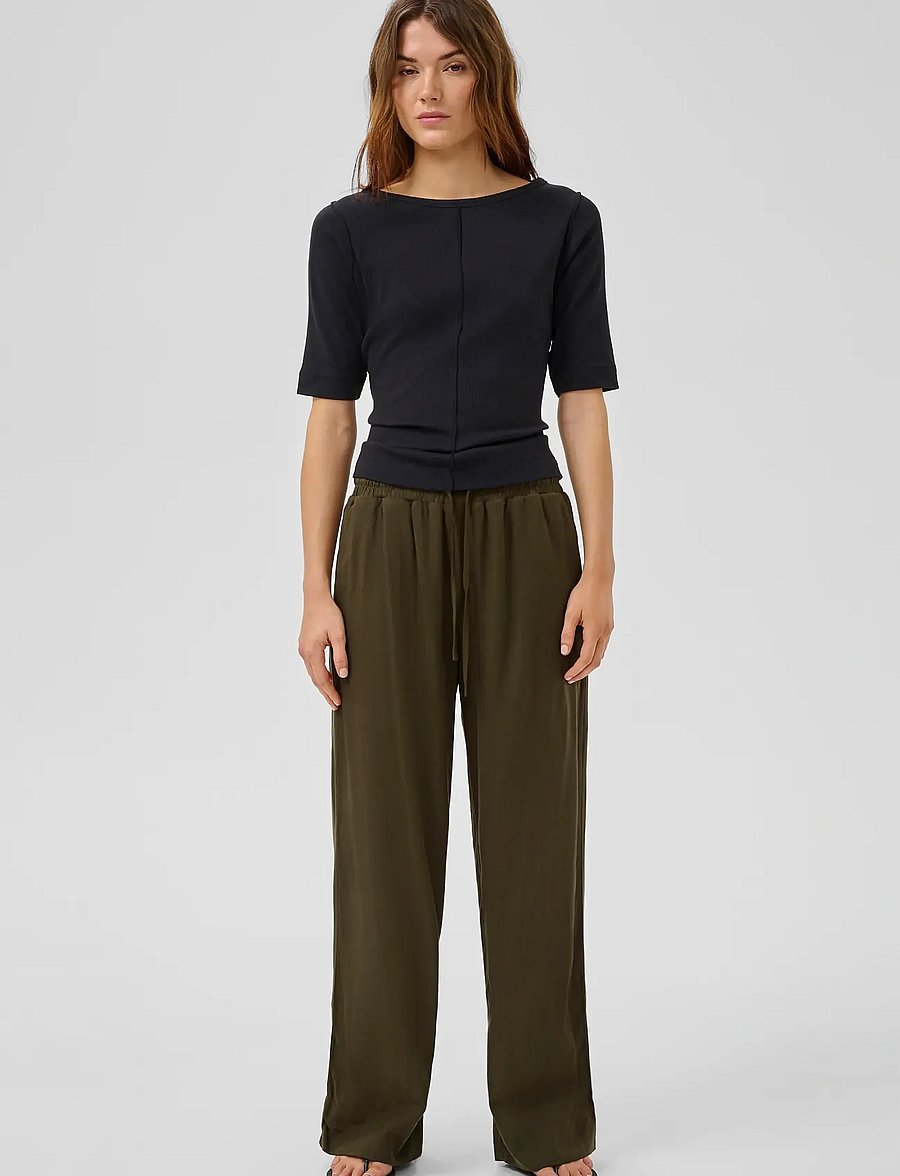 My Essential Wardrobe - DiasMW Pant - hosen mit weitem bein - forest night - 3