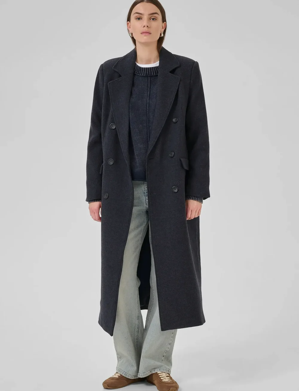 My Essential Wardrobe - FrannieMW Coat - uldfrakker - after midnight melange - 3