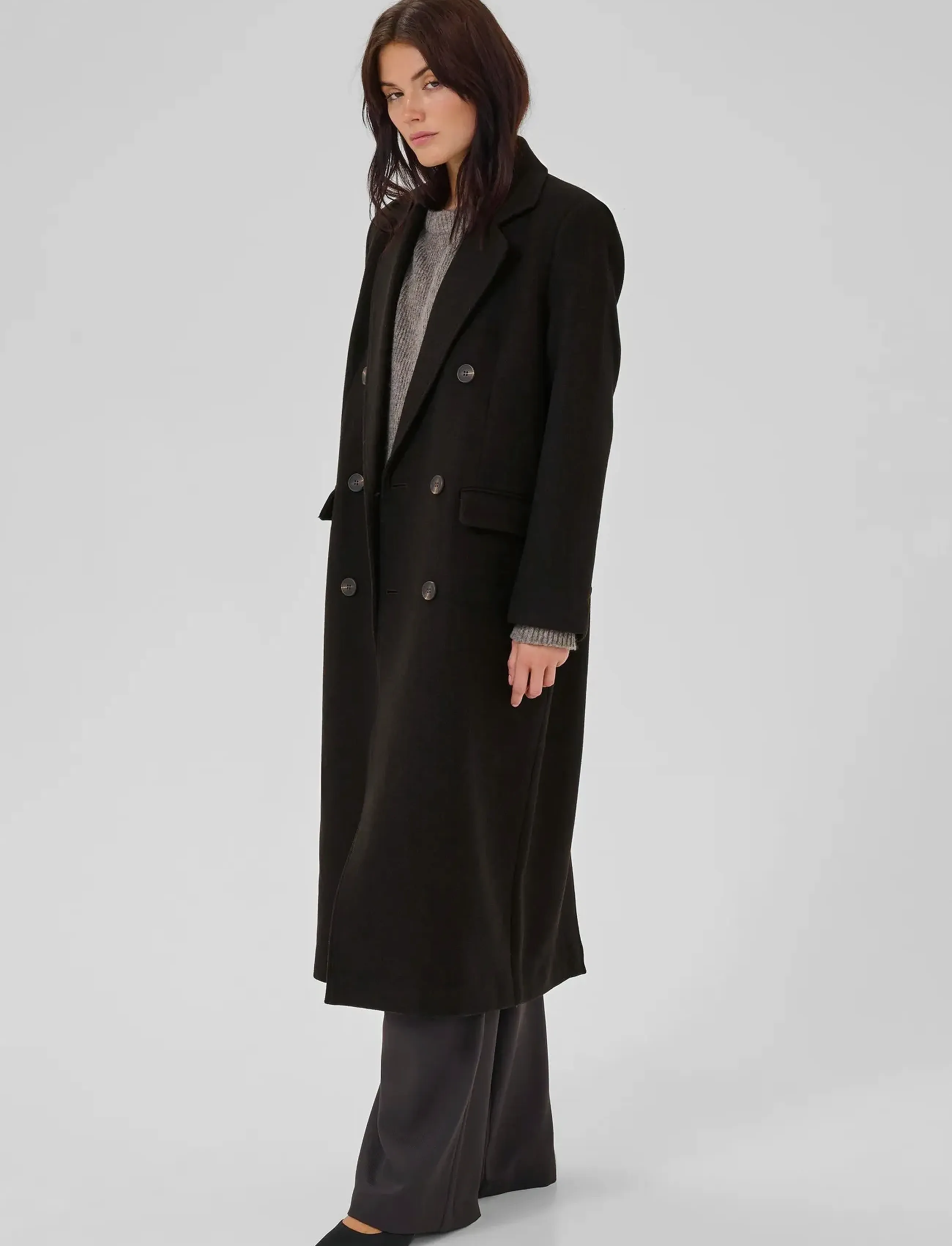 My Essential Wardrobe - FrannieMW Coat - overtøj - espresso melange - 0