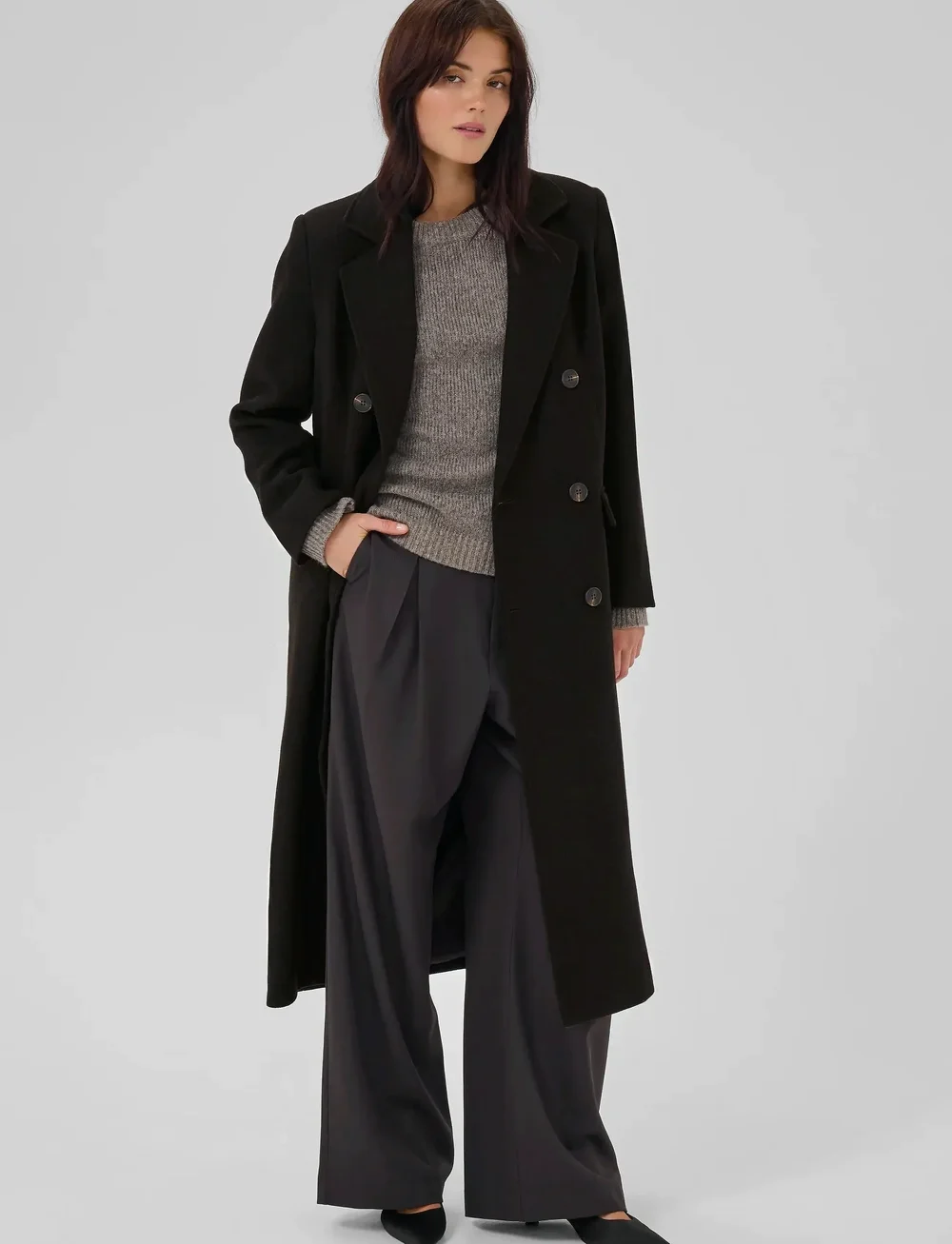 My Essential Wardrobe - FrannieMW Coat - ullkappor - espresso melange - 3