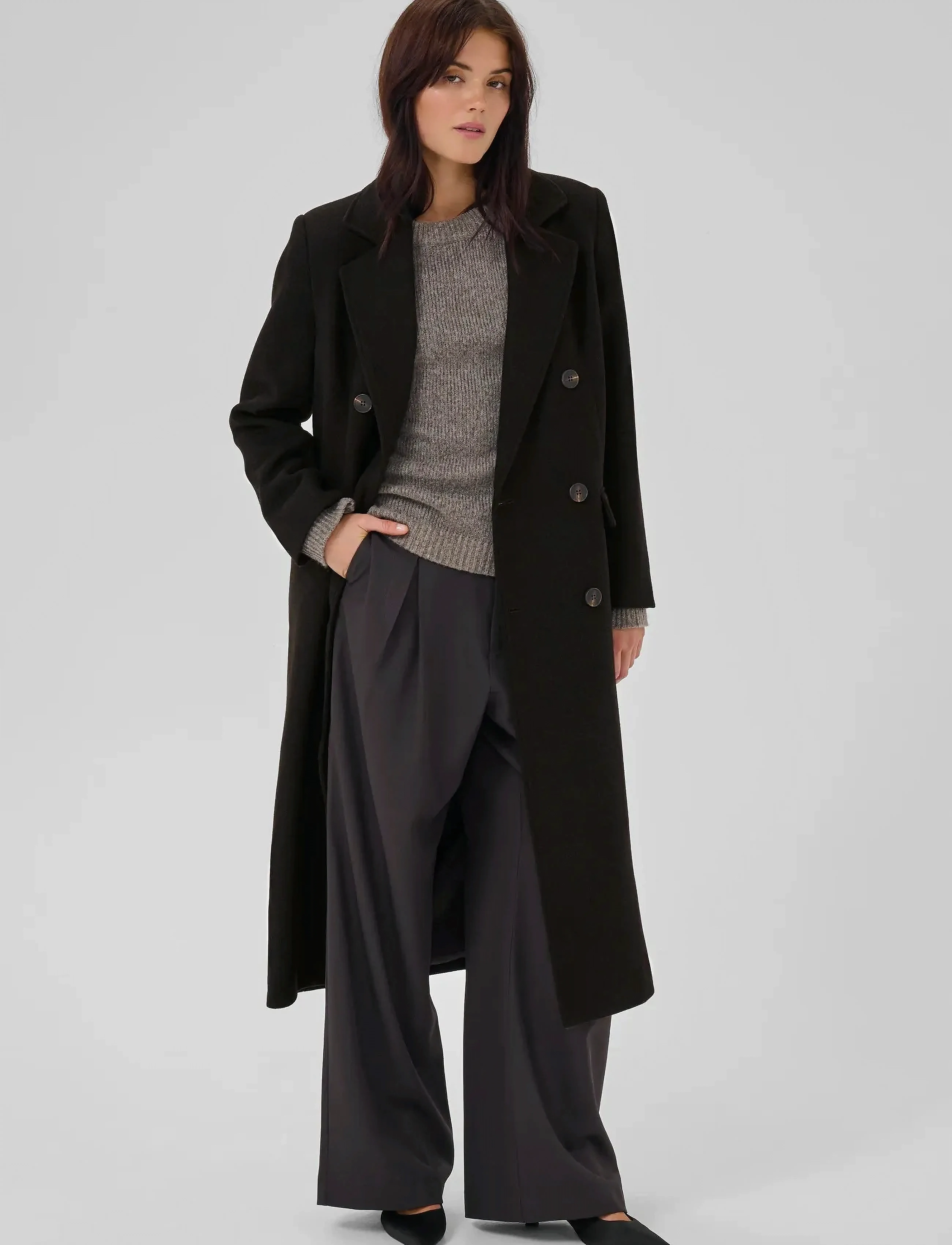 My Essential Wardrobe - FrannieMW Coat - overtøj - espresso melange - 3