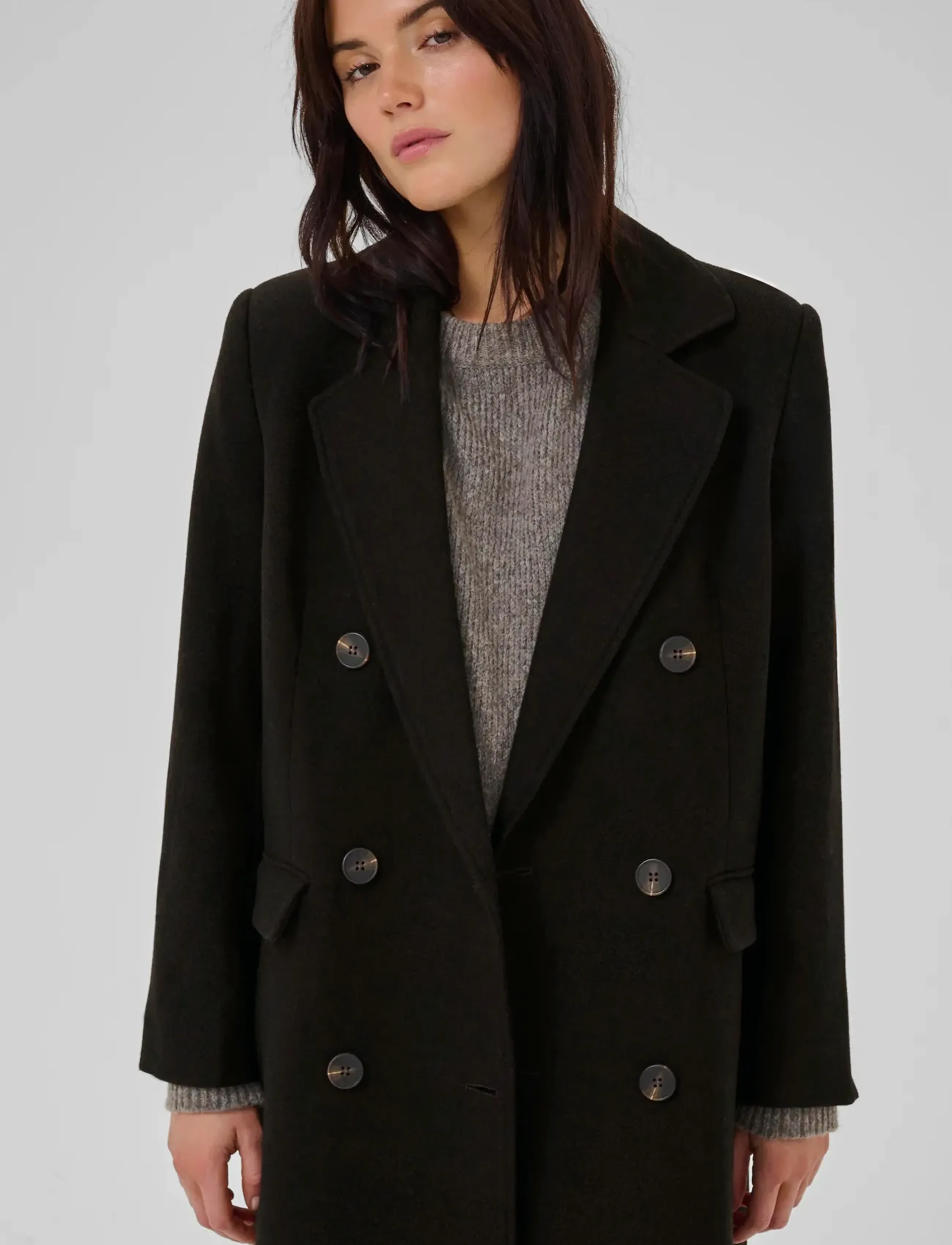 My Essential Wardrobe - FrannieMW Coat - overtøj - espresso melange - 5