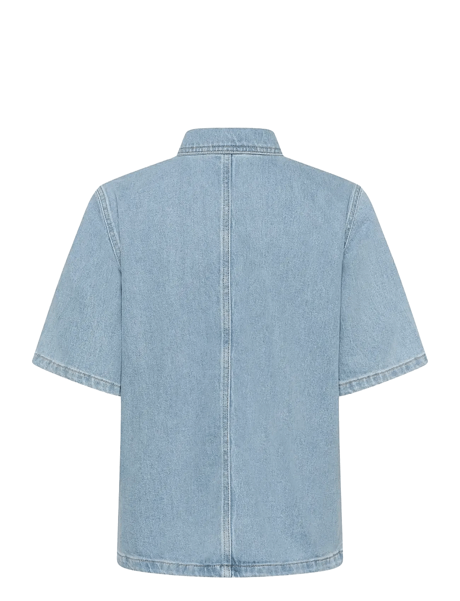 My Essential Wardrobe - AbinaMW 139 Boxy Blouse - jeanshemden - light blue wash - 2