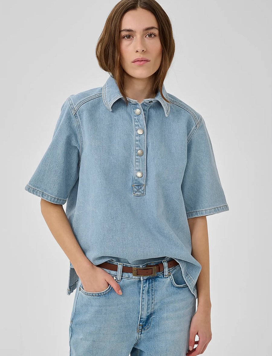 My Essential Wardrobe - AbinaMW 139 Boxy Blouse - jeanshemden - light blue wash - 0