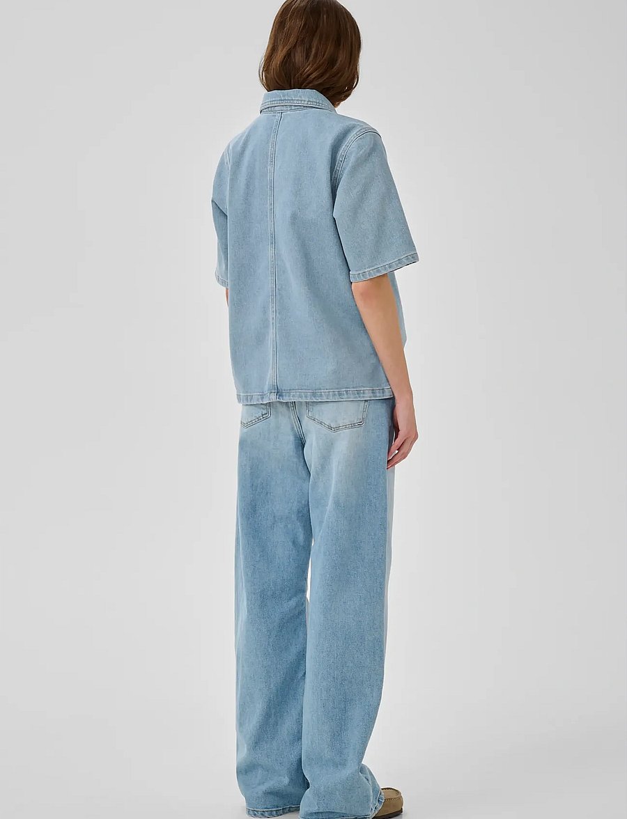 My Essential Wardrobe - AbinaMW 139 Boxy Blouse - jeanshemden - light blue wash - 4