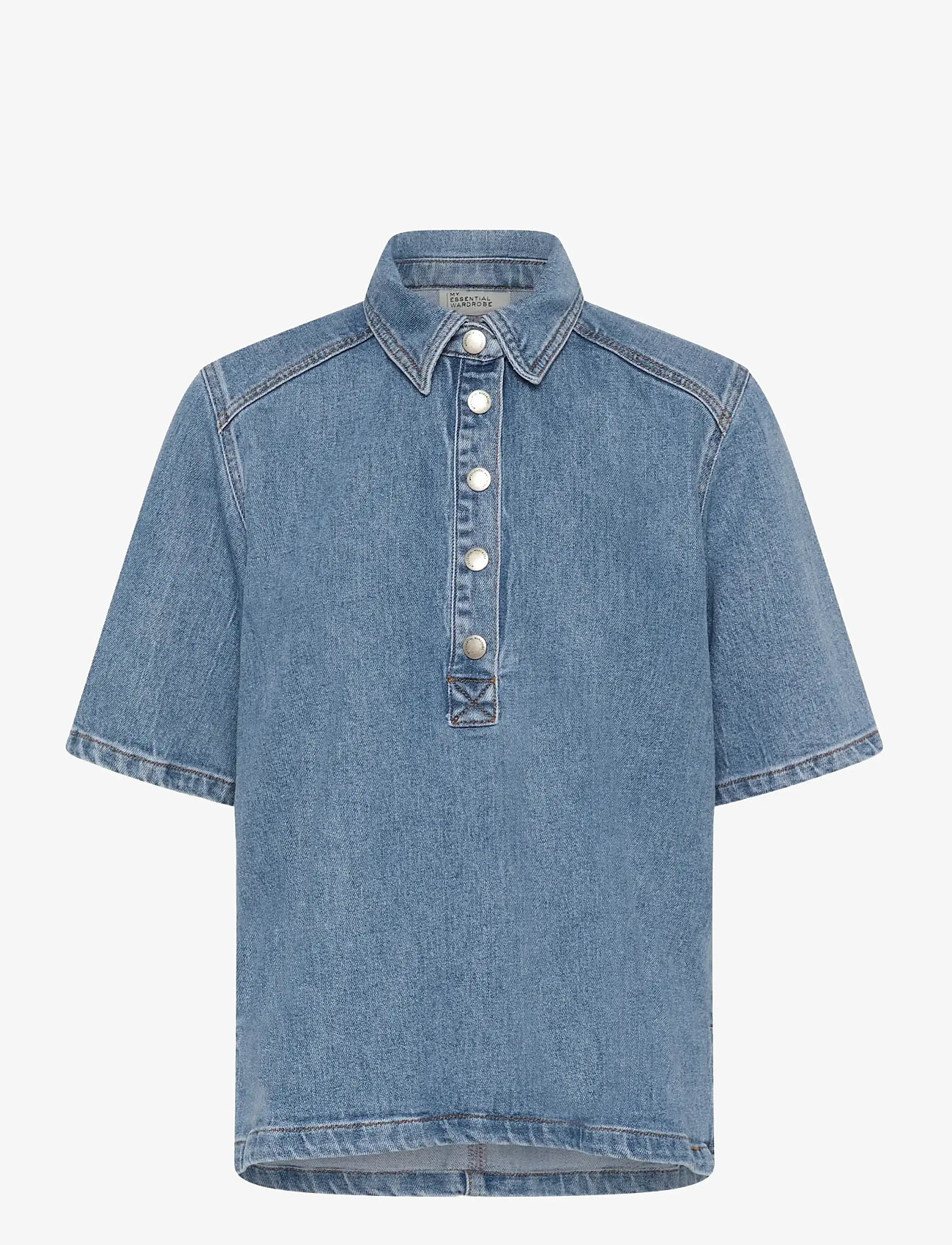 My Essential Wardrobe - AbinaMW 139 Boxy Blouse - teksasärgid - medium blue wash - 1