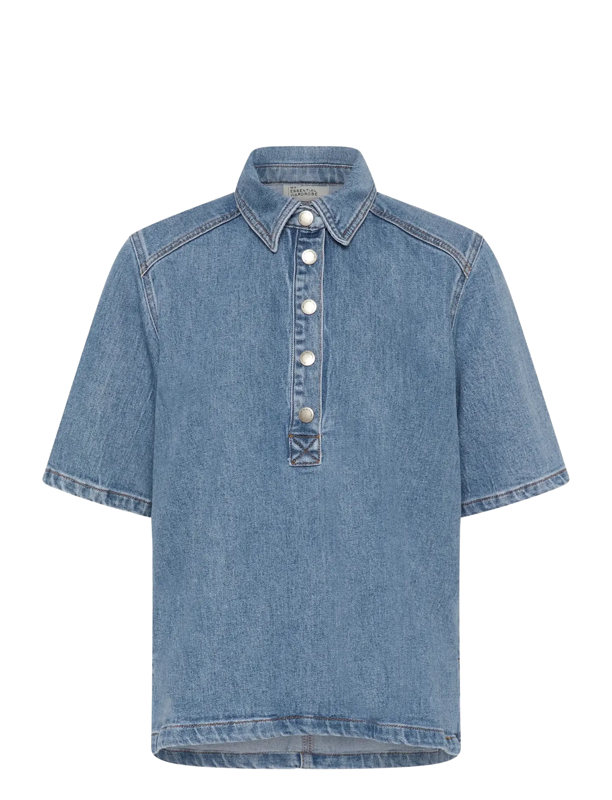 My Essential Wardrobe AbinaMW 139 Boxy Blouse - Modetrends - MEDIUM BLUE WASH / blue