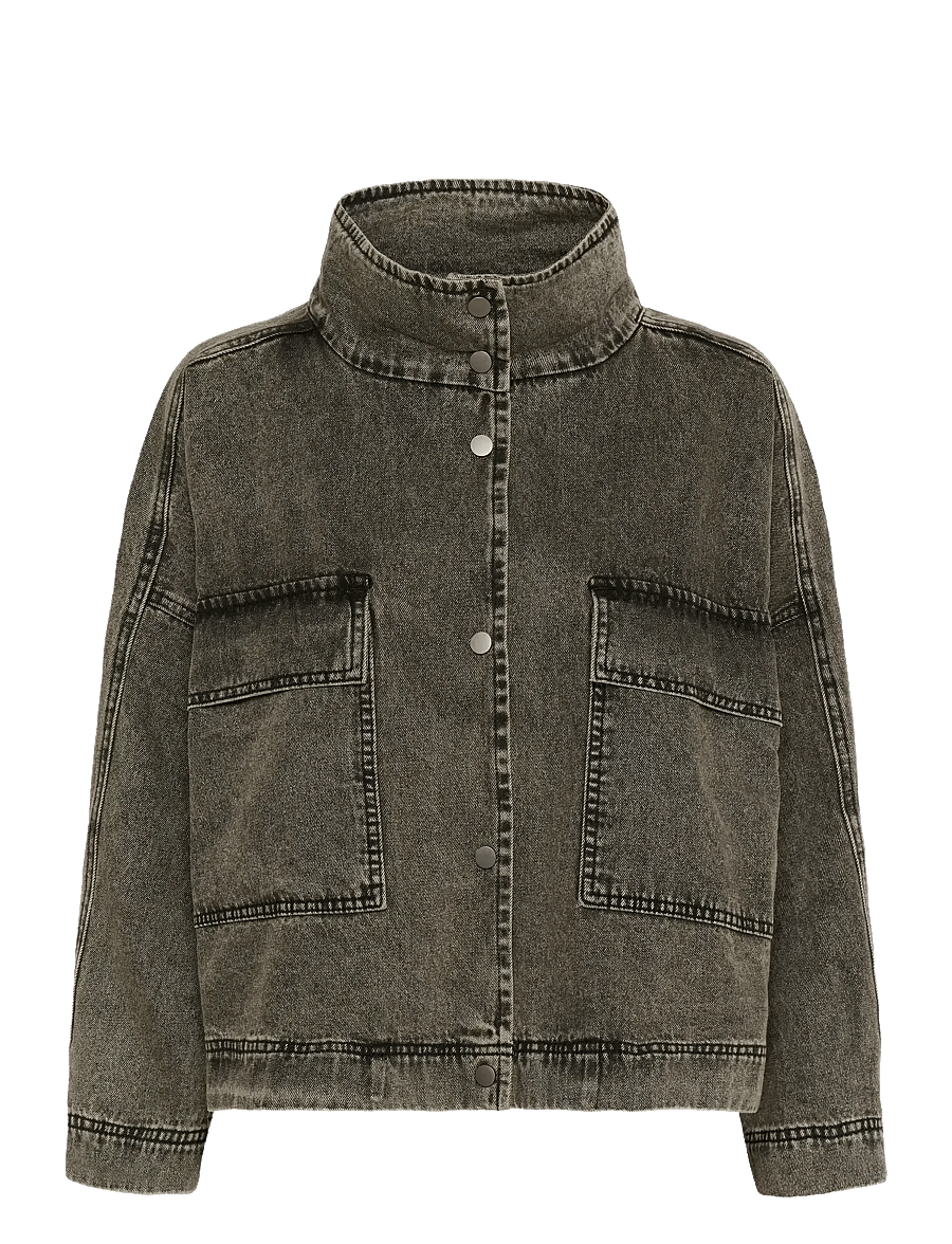 My Essential Wardrobe - TessaMW 160 Jacket - denim jackets - medium grey dirty wash - 1