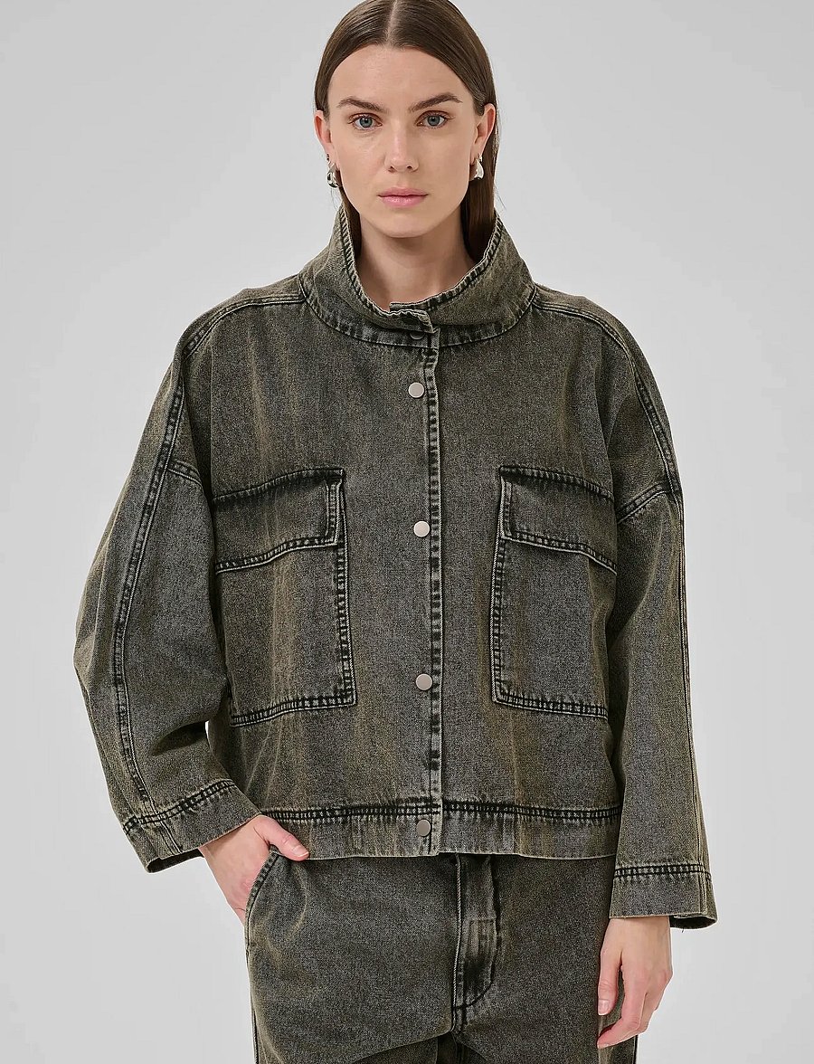 My Essential Wardrobe - TessaMW 160 Jacket - denim jackets - medium grey dirty wash - 0