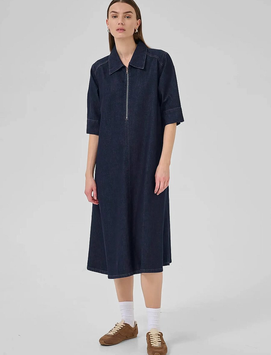 My Essential Wardrobe - MaloMW 143 Long Dress - jeanskleider - dark blue un-wash - 3