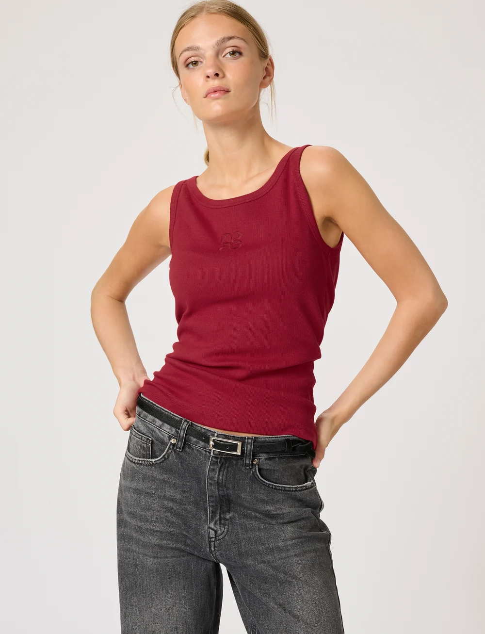 My Essential Wardrobe - MandyMW Top - linnen - burgundy red - 0