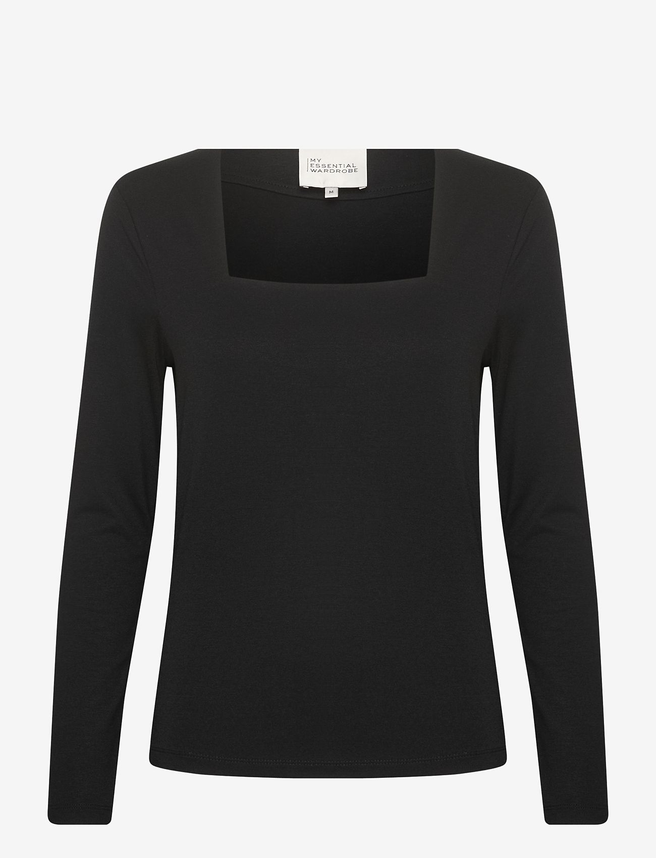 My Essential Wardrobe - ViggaMW Square Neck Blouse - pikkade varrukatega alussärgid - black - 1
